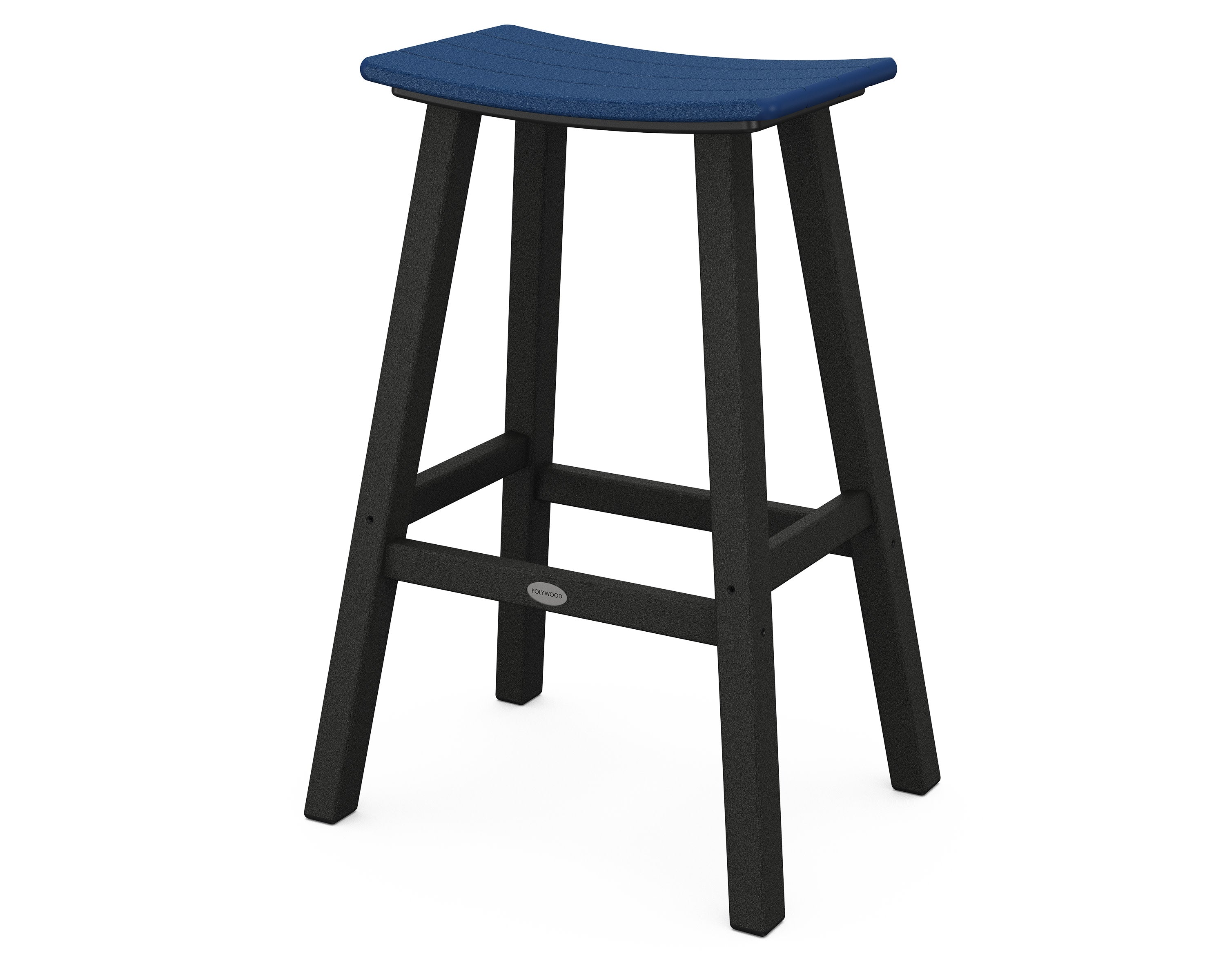 Contempo 30" Saddle Bar Stool in Black / Navy