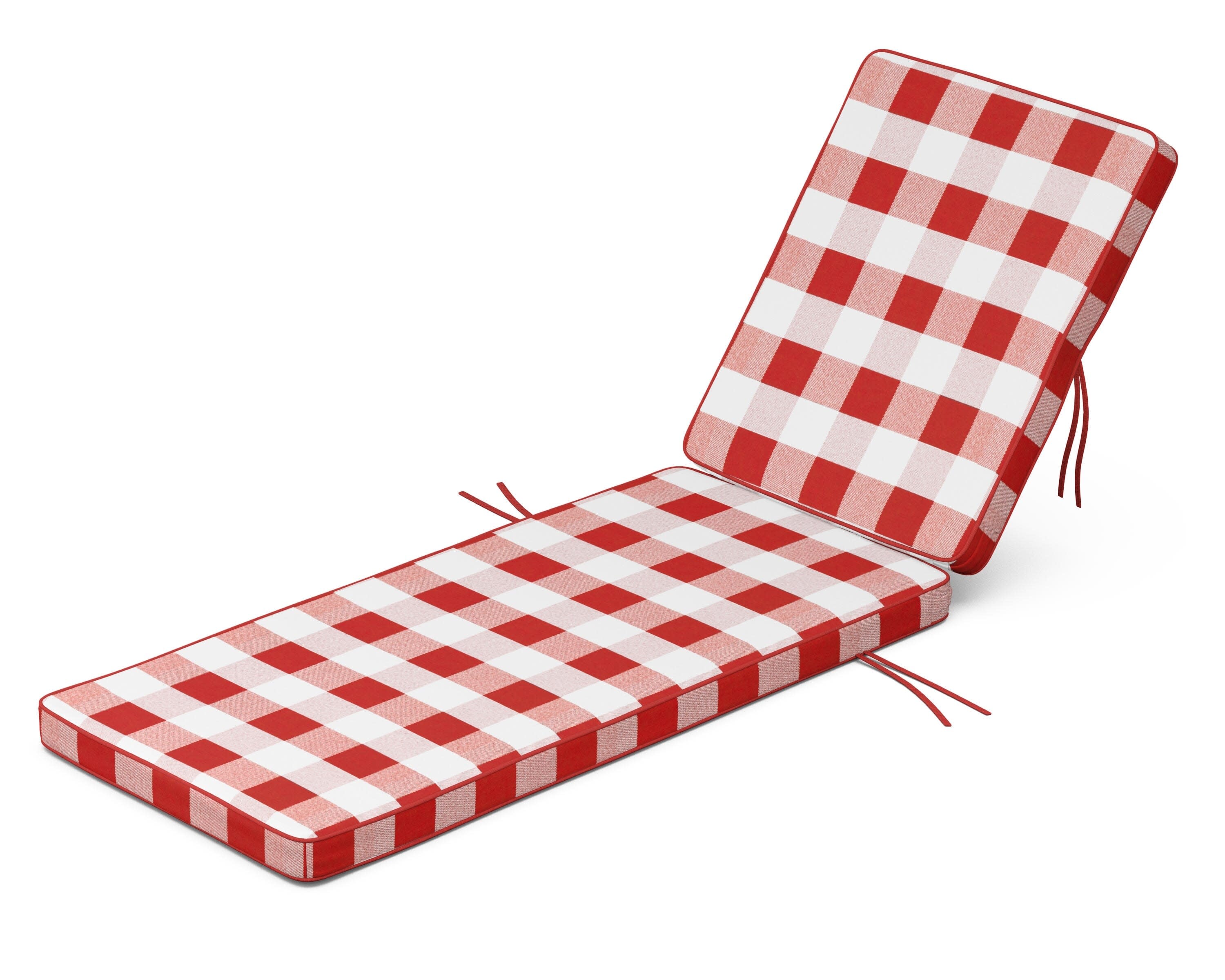 Acadia Chaise Cushion in Buffalo Plaid Crimson