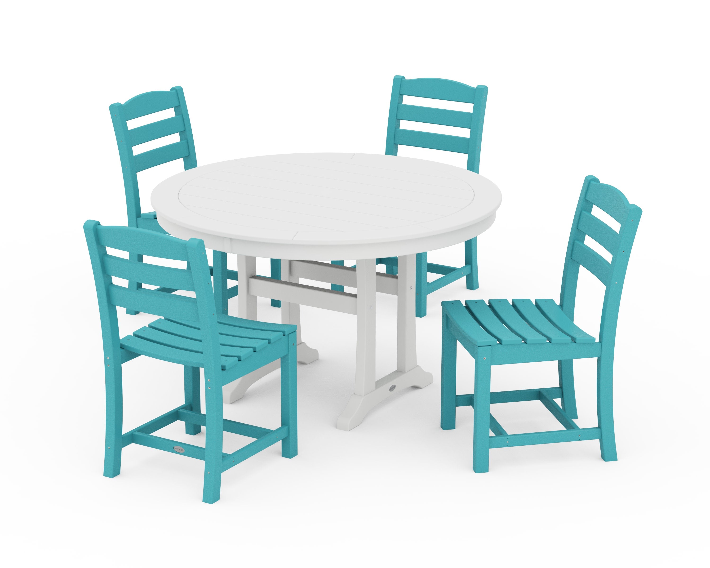 La Casa Caf 5-Piece Side Chair Dining Set in Aruba / White