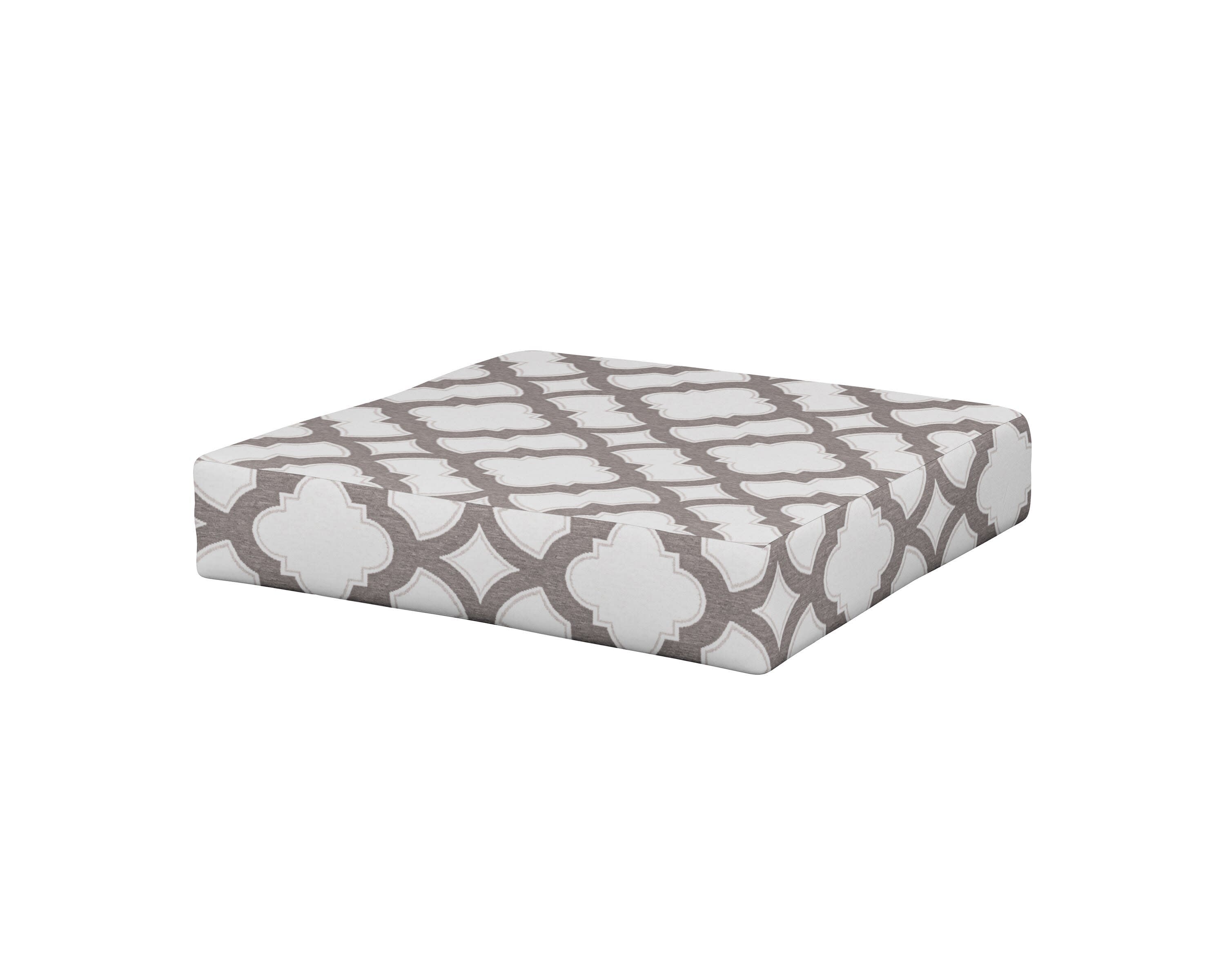Modular Ottoman Cushion in Trellis Grey Mist