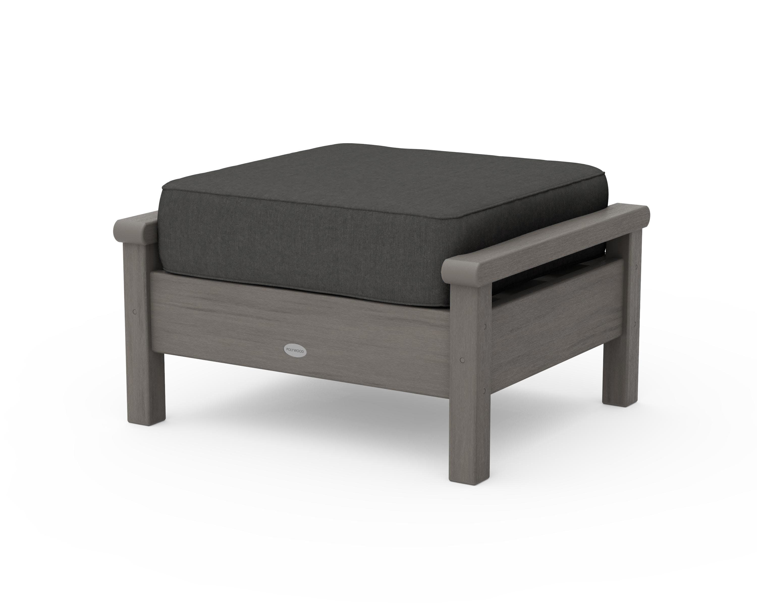 Harbour Deep Seating Ottoman in Driftwood / Spectrum Carbon