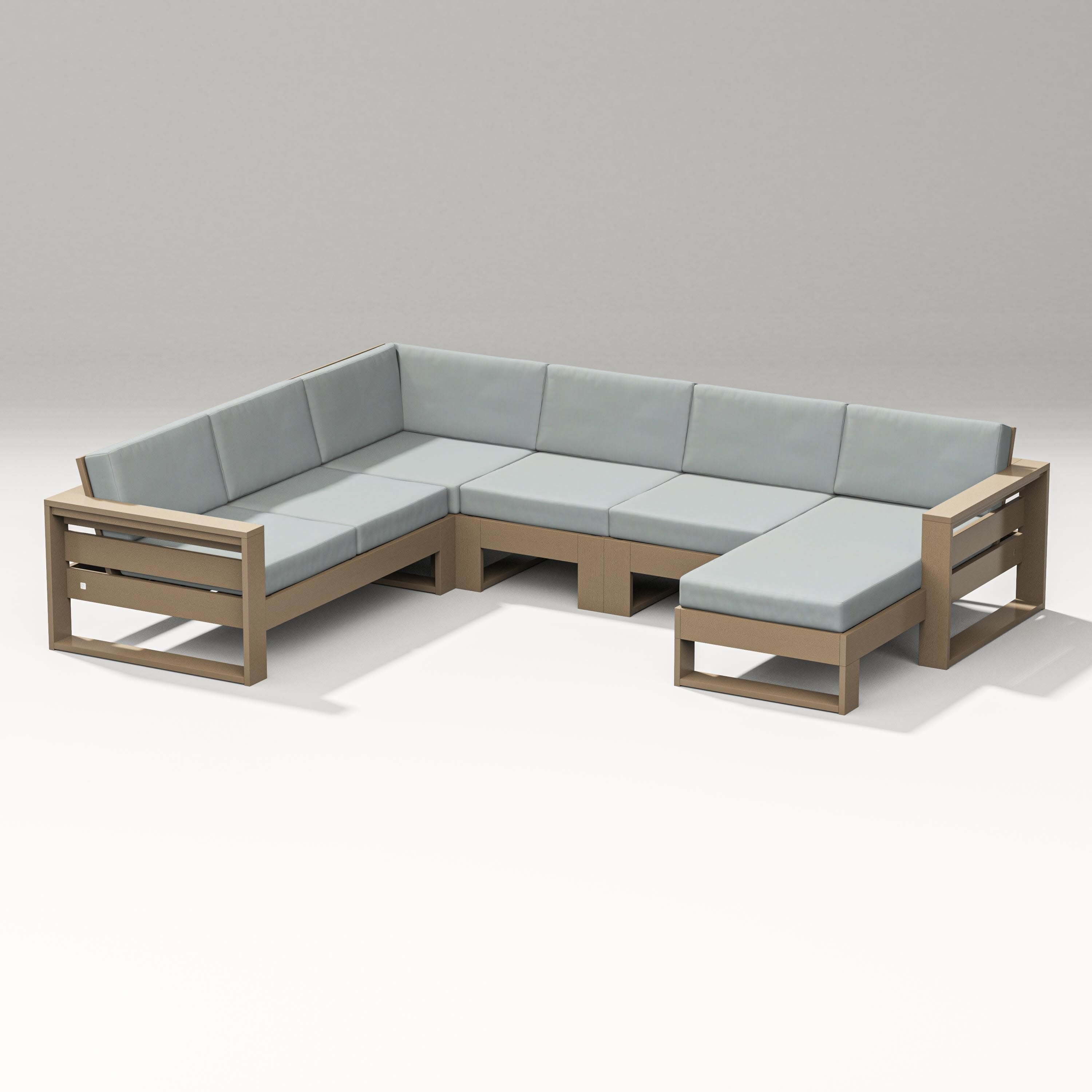 Latitude Corner Sectional with Right Chaise in Vintage Sahara / Spa