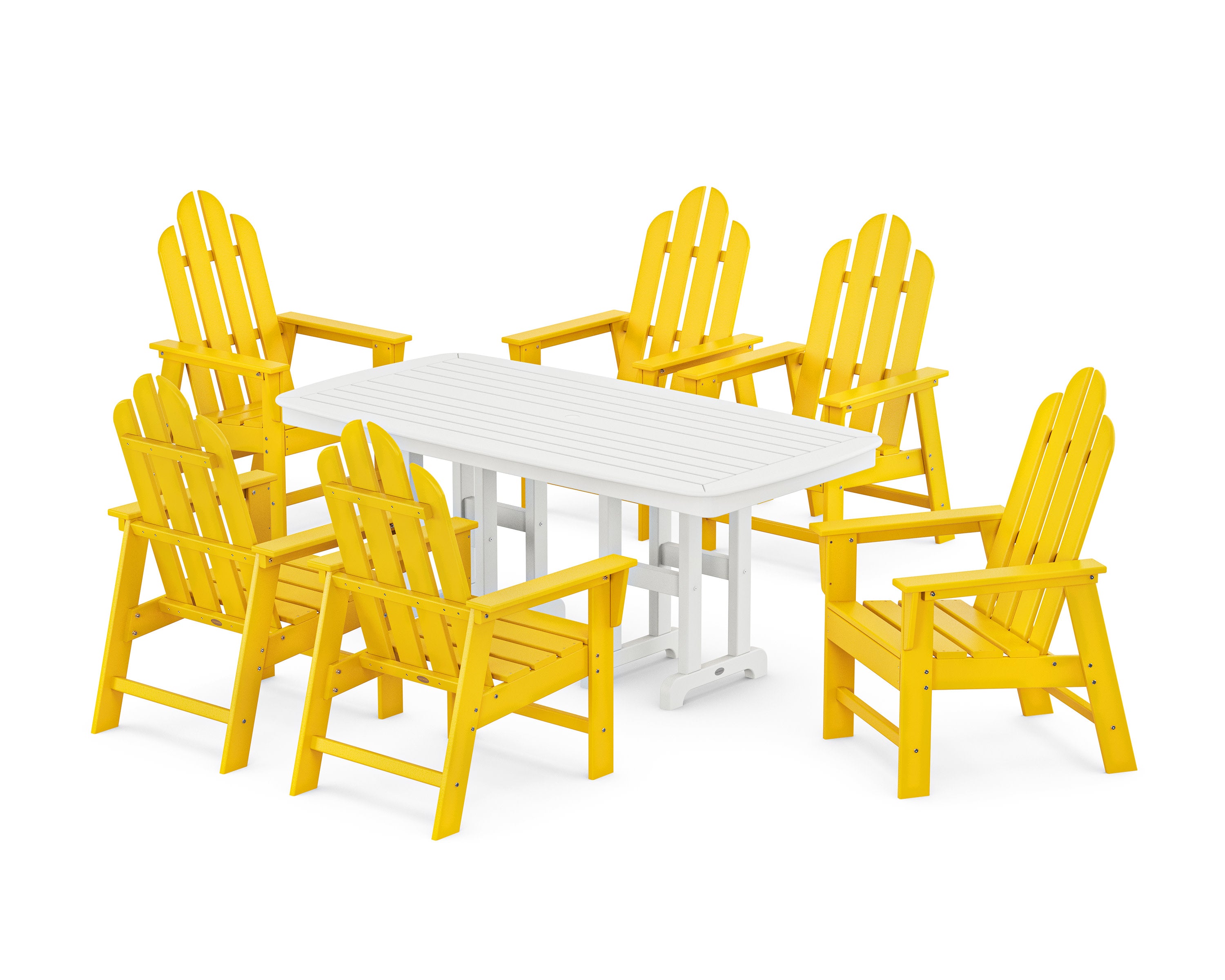Long Island 7-Piece Dining Set in Lemon / White