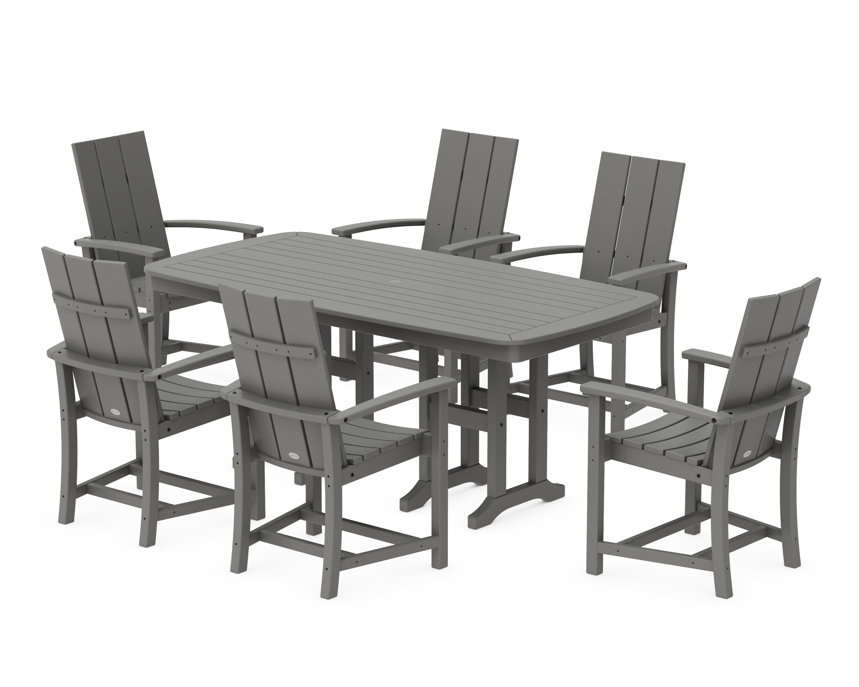 Modern Adirondack 7-Piece Dining Set in Slate Grey