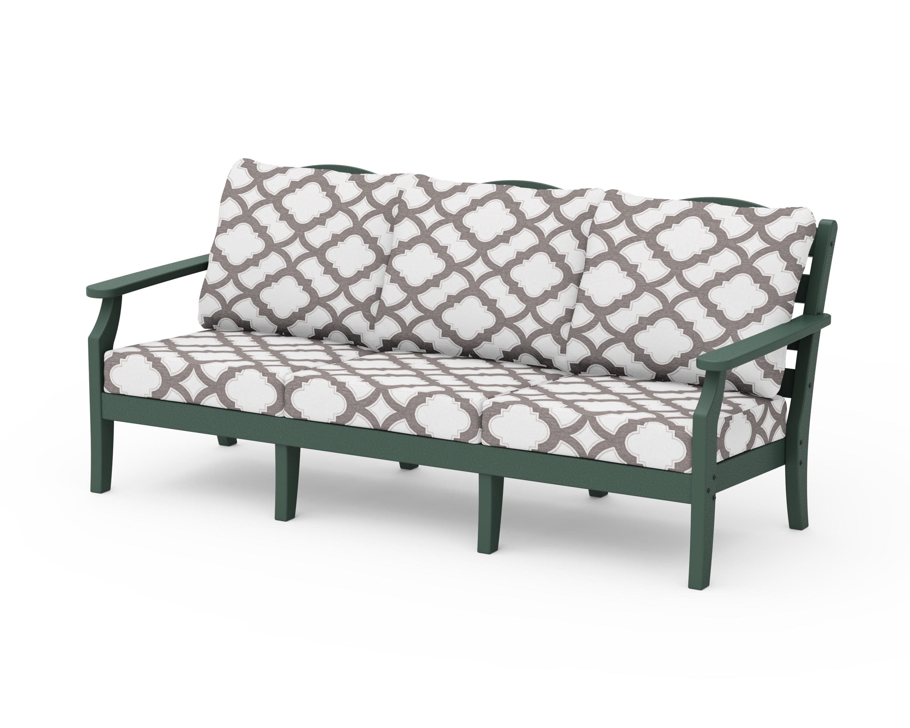 Savannah Deep Seating Sofa in Green / Trellis Grey Mist