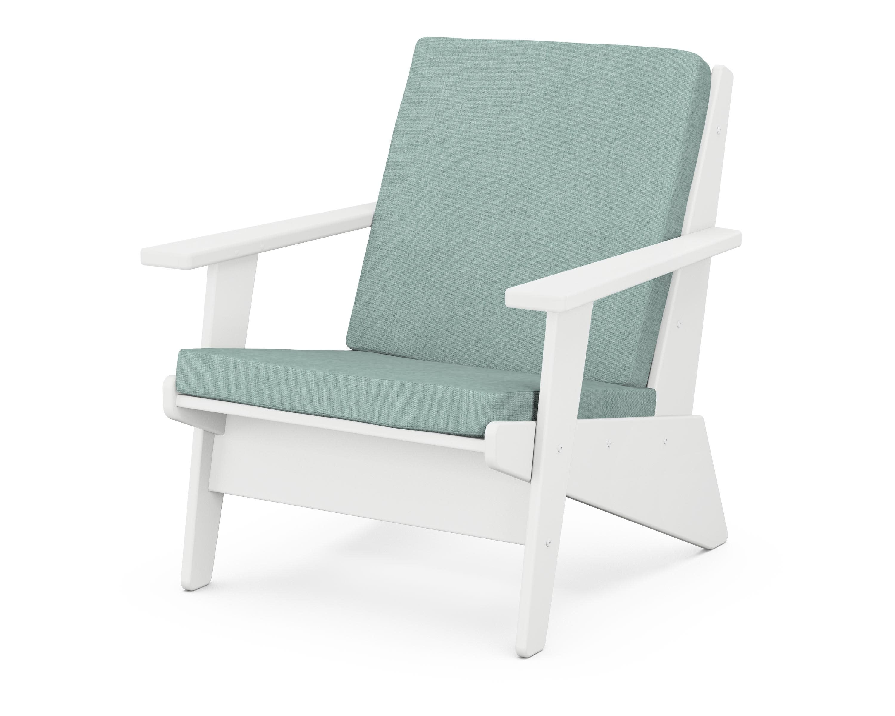 Riviera Modern Lounge Chair in White / Glacier Spa