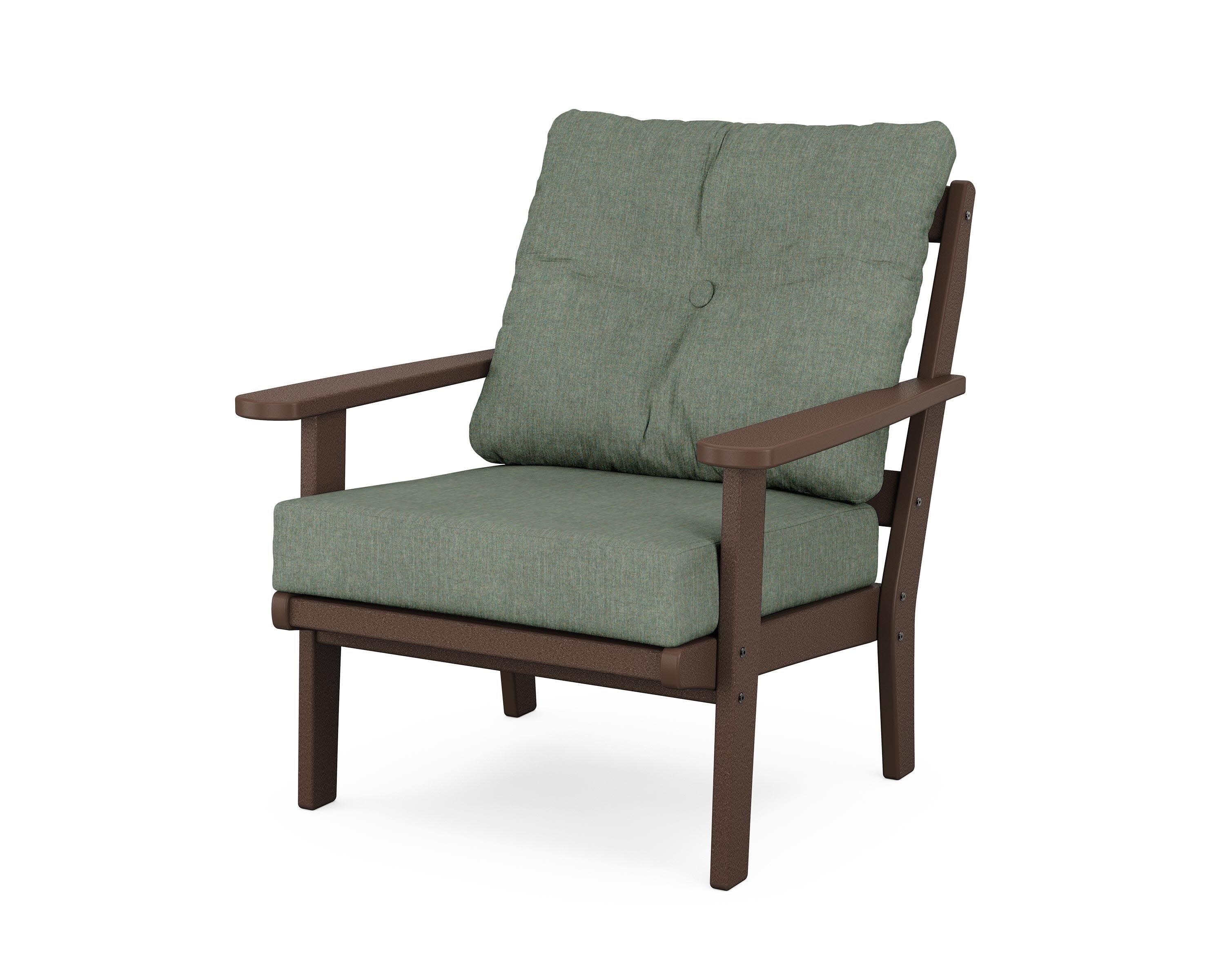 Mission Deep Seating Chair in Mahogany / Cast Sage