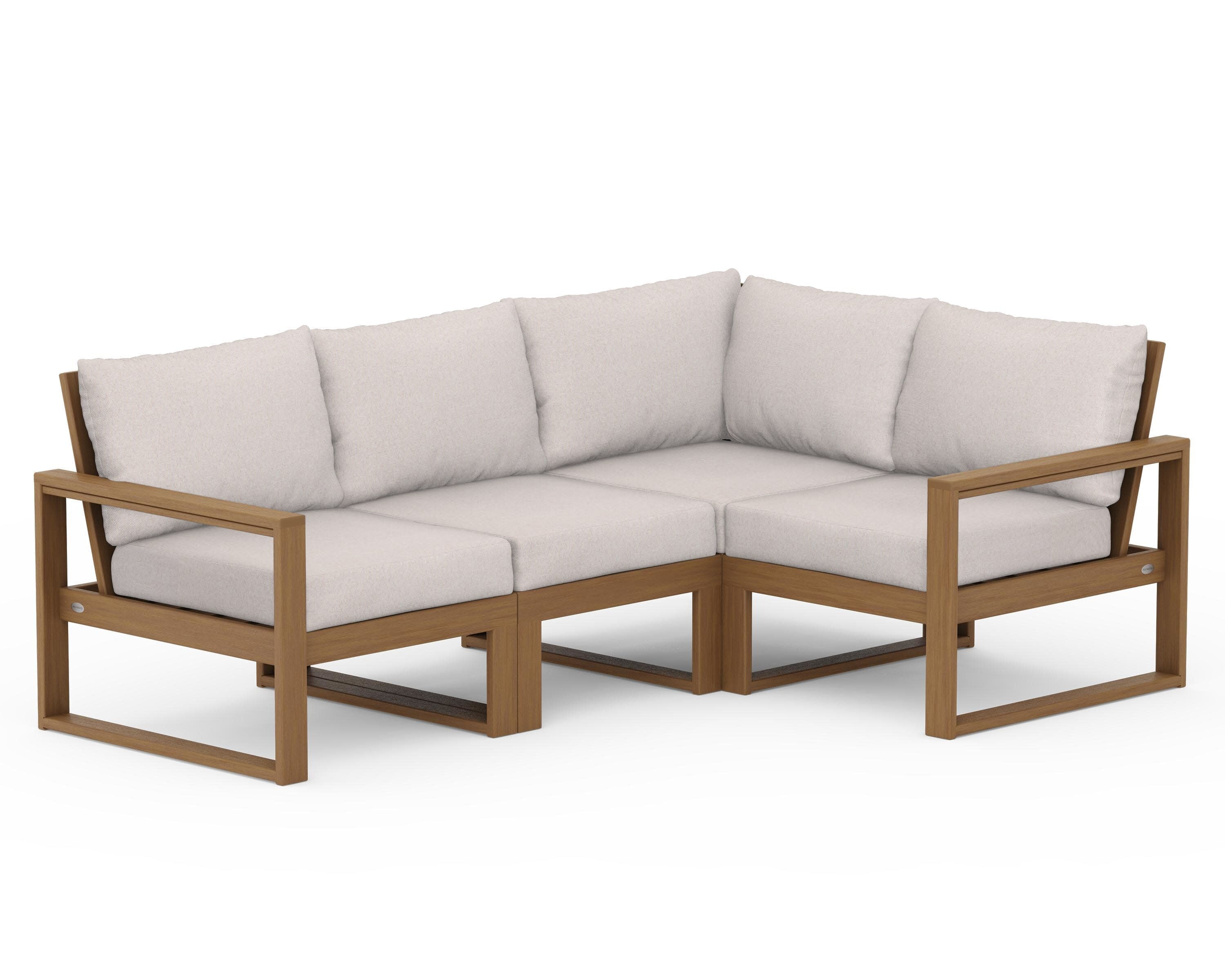 EDGE 4-Piece Modular Deep Seating Set in Natural / Dune Burlap