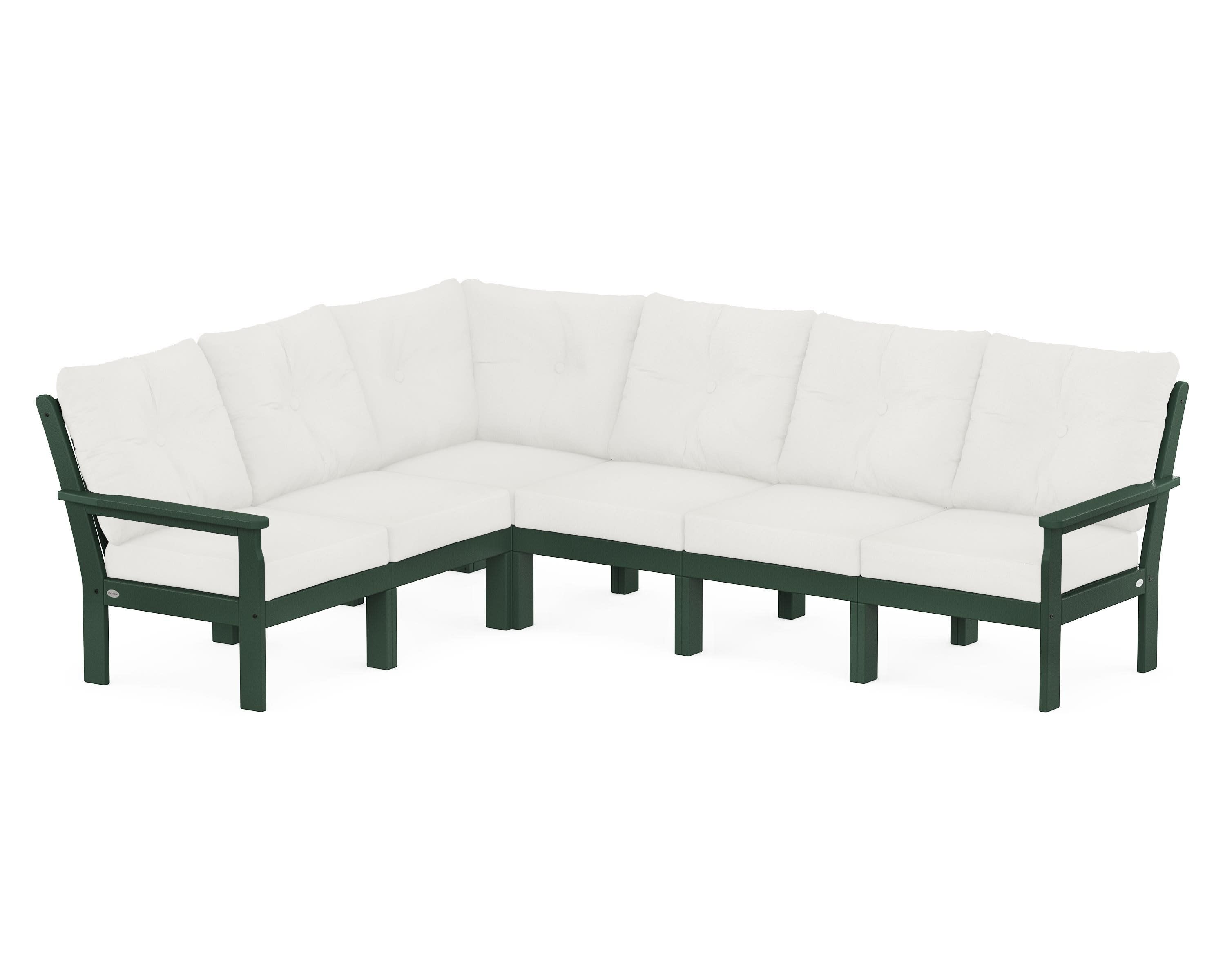 Vineyard 6-Piece Sectional in Green / Natural Linen