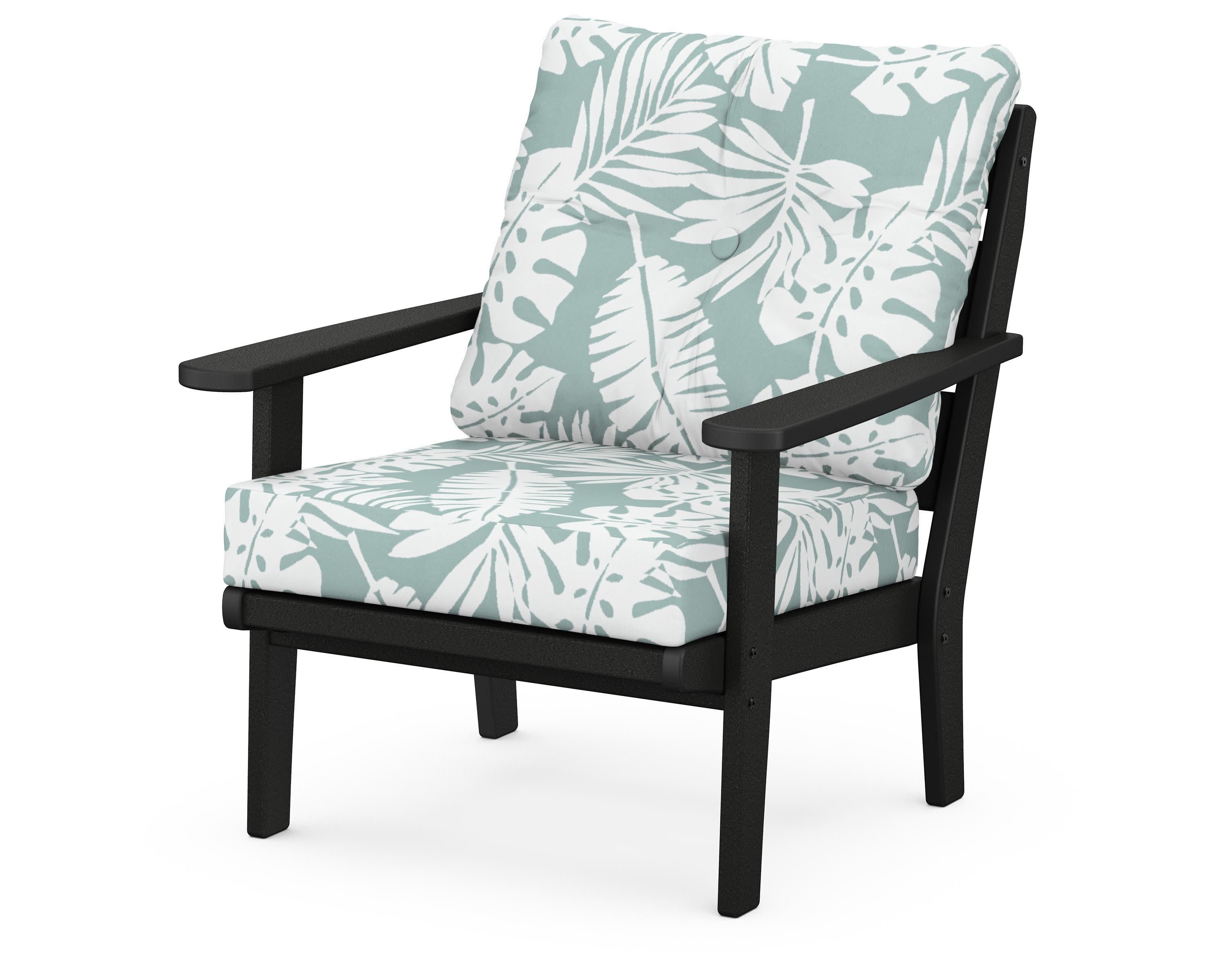 Lakeside Deep Seating Chair in Black / Leaf Glacier Spa