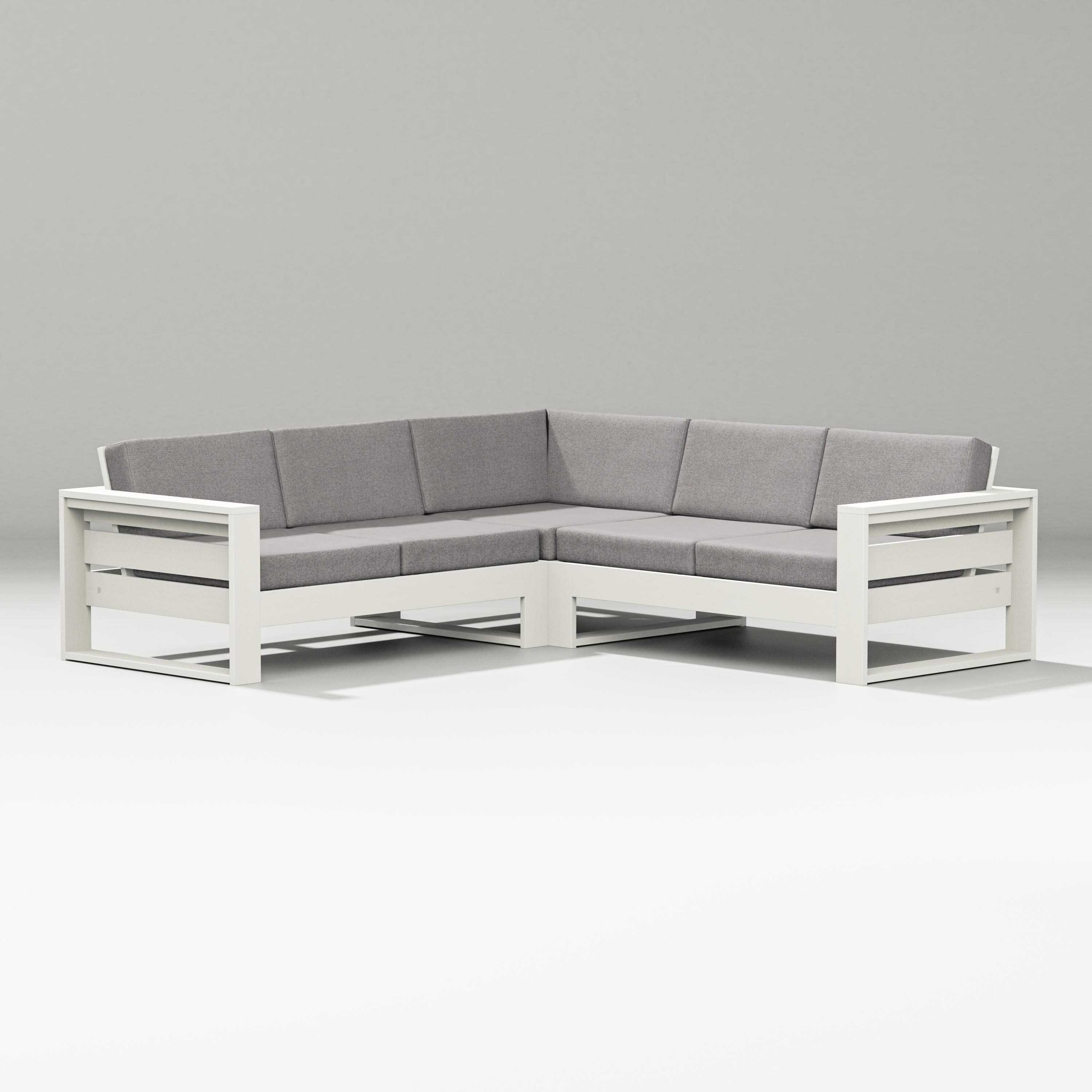 Latitude Corner Sectional in Vintage White / Grey Mist