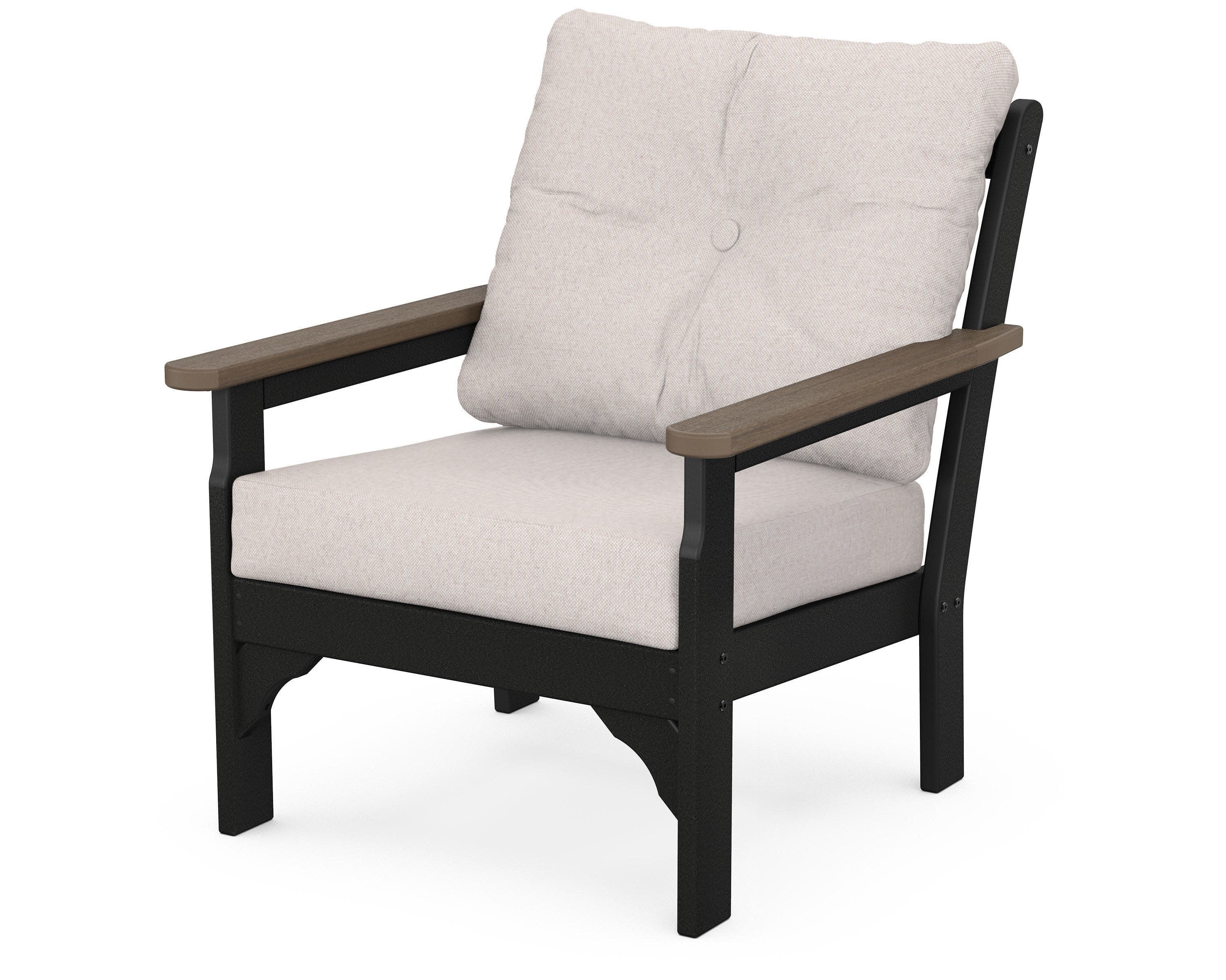 Vineyard Deep Seating Chair in White / Kona / Dune Burlap