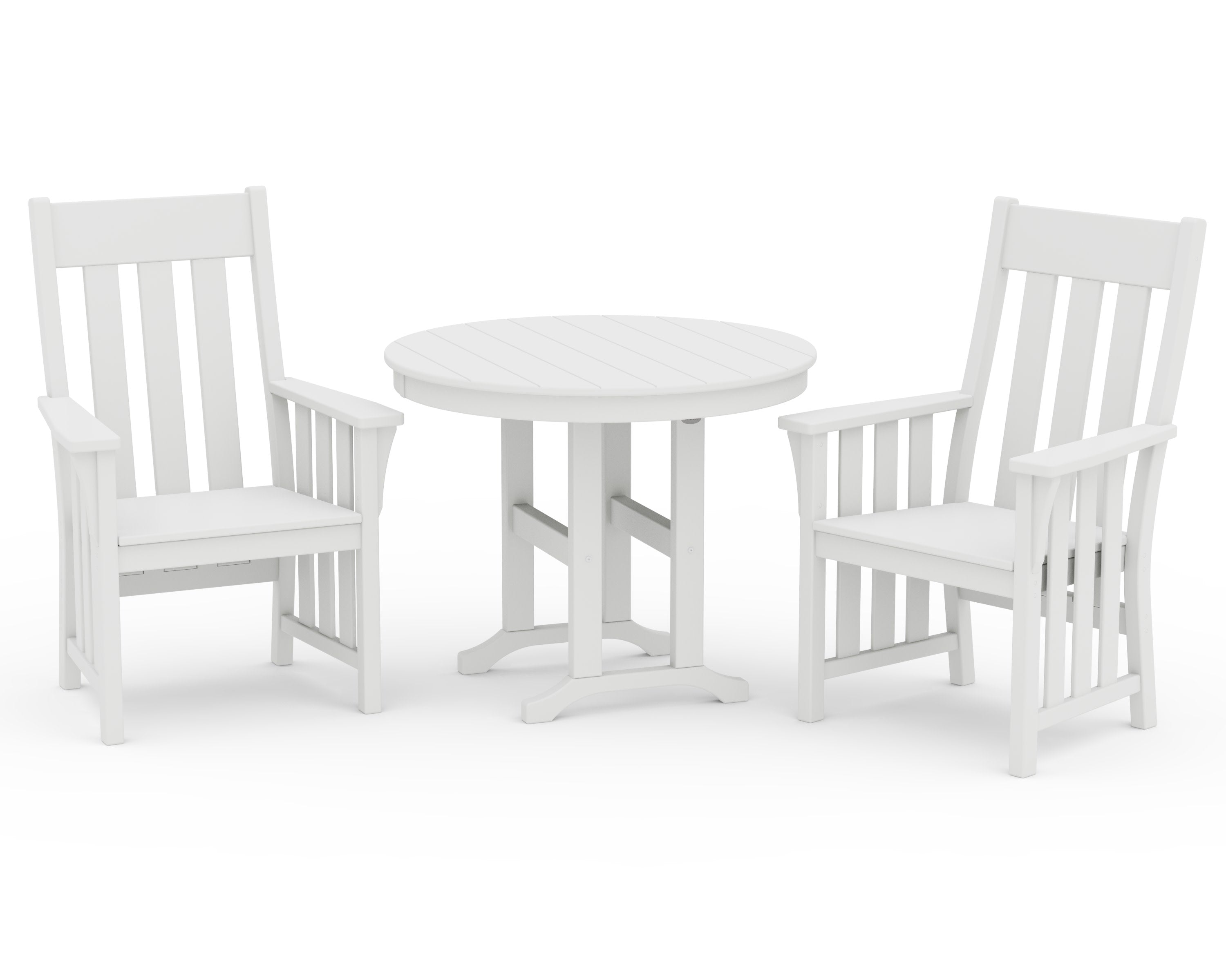 Acadia 3-Piece Farmhouse Dining Set in White