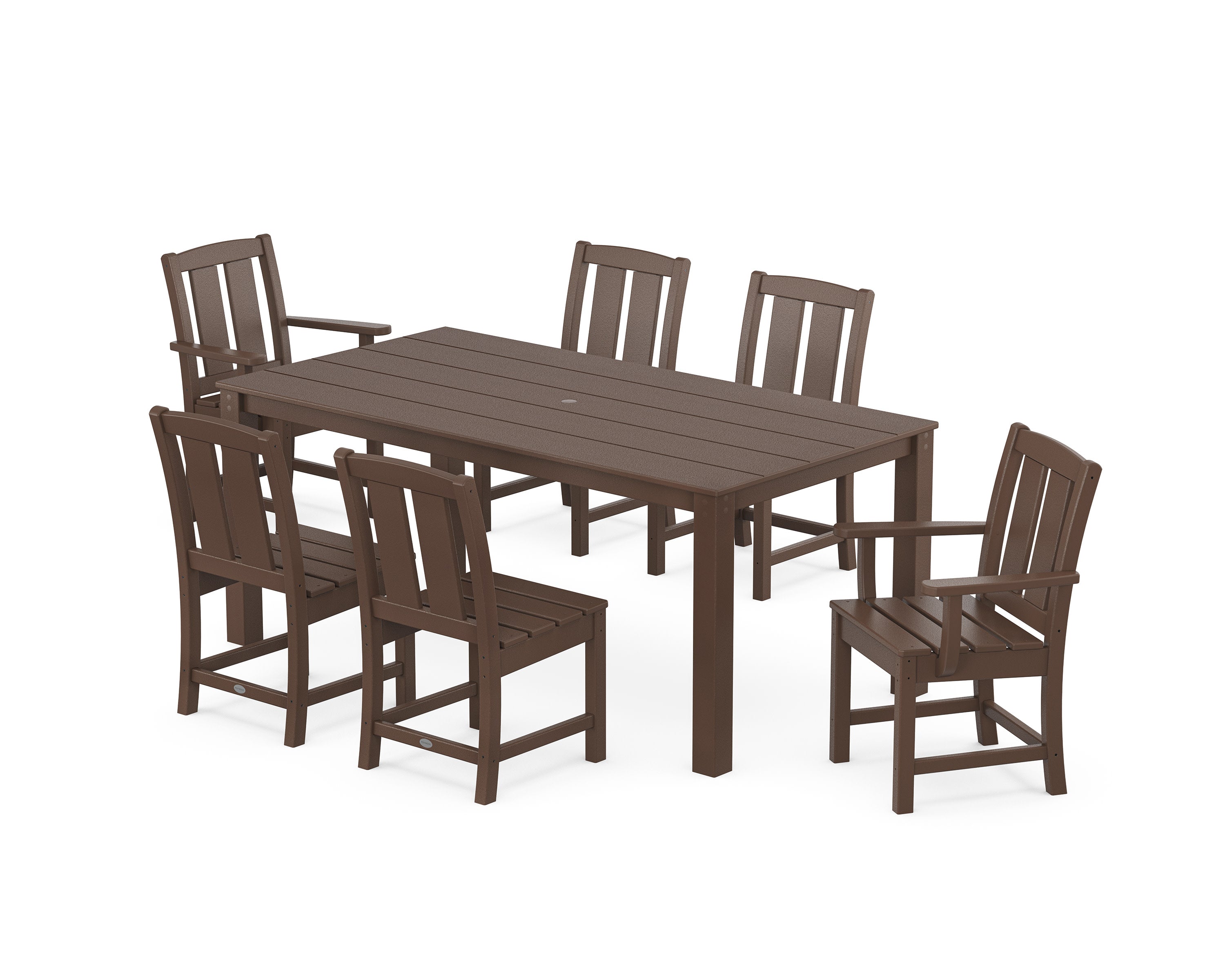 Mission 7-Piece Parsons Dining Set in Mahogany