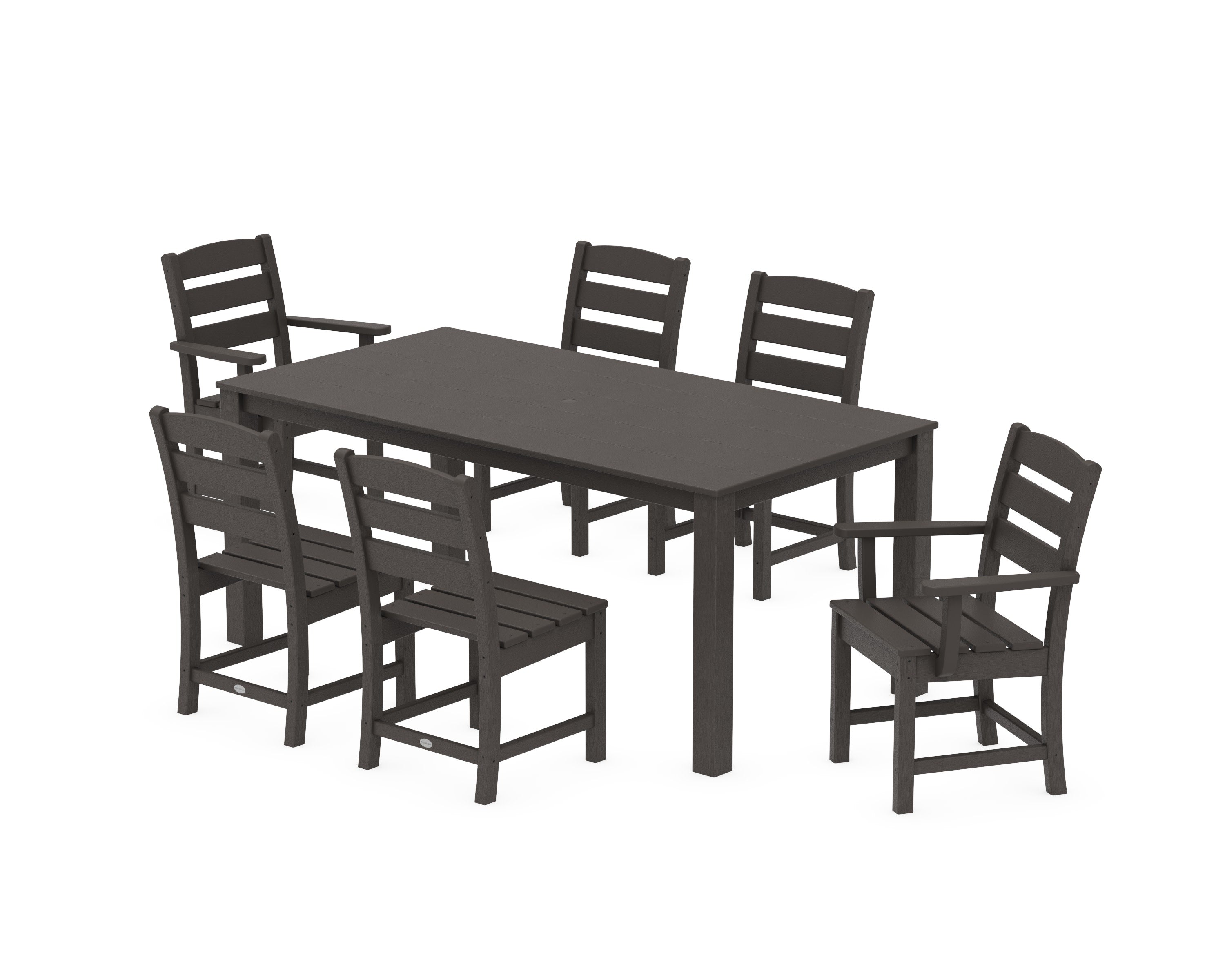 Lakeside 7-Piece Parsons Dining Set in Vintage Coffee