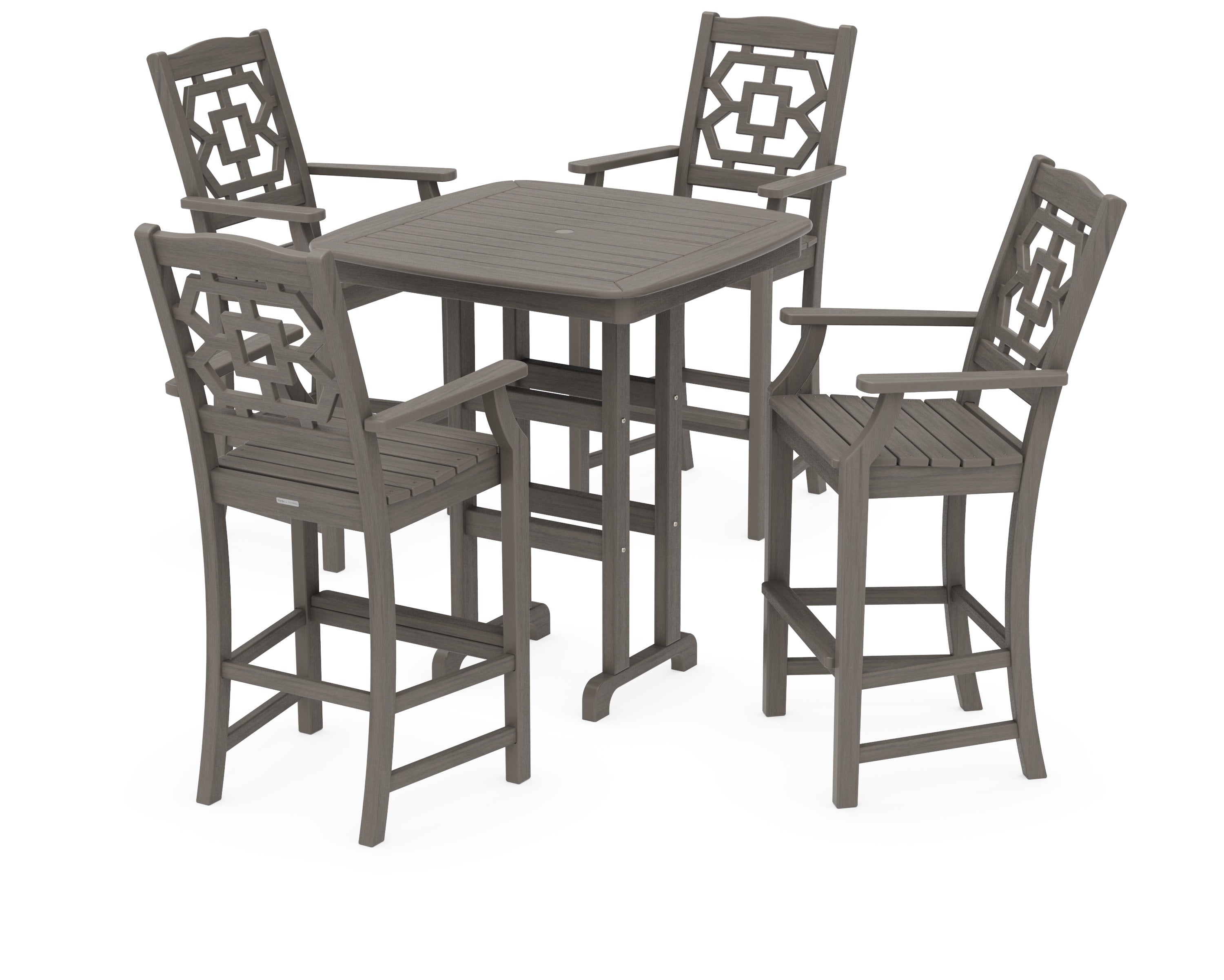 Chinoiserie 5-Piece Bar Set in Driftwood