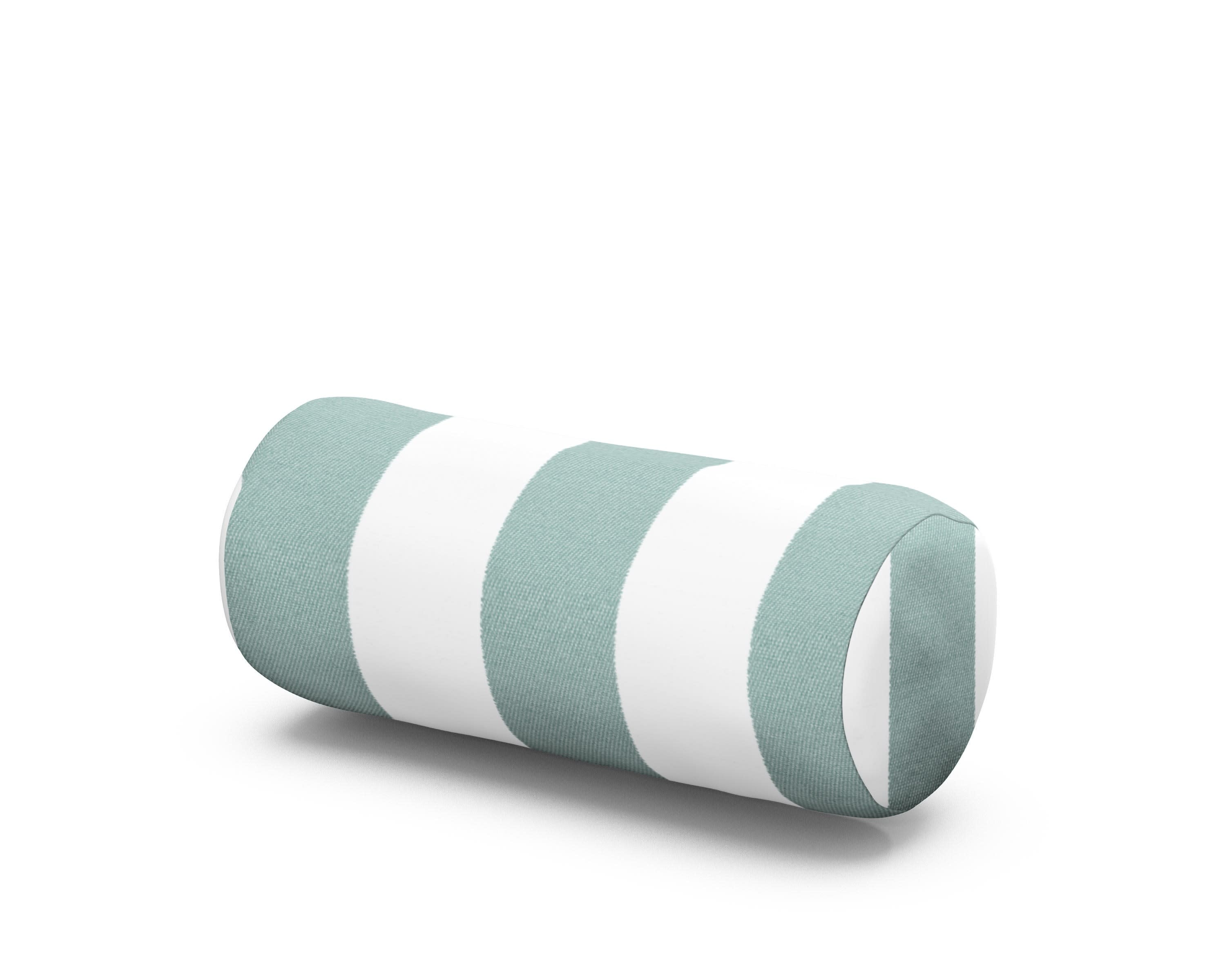 Headrest Pillow - Two Strap in Cabana Stripe Glacier Spa