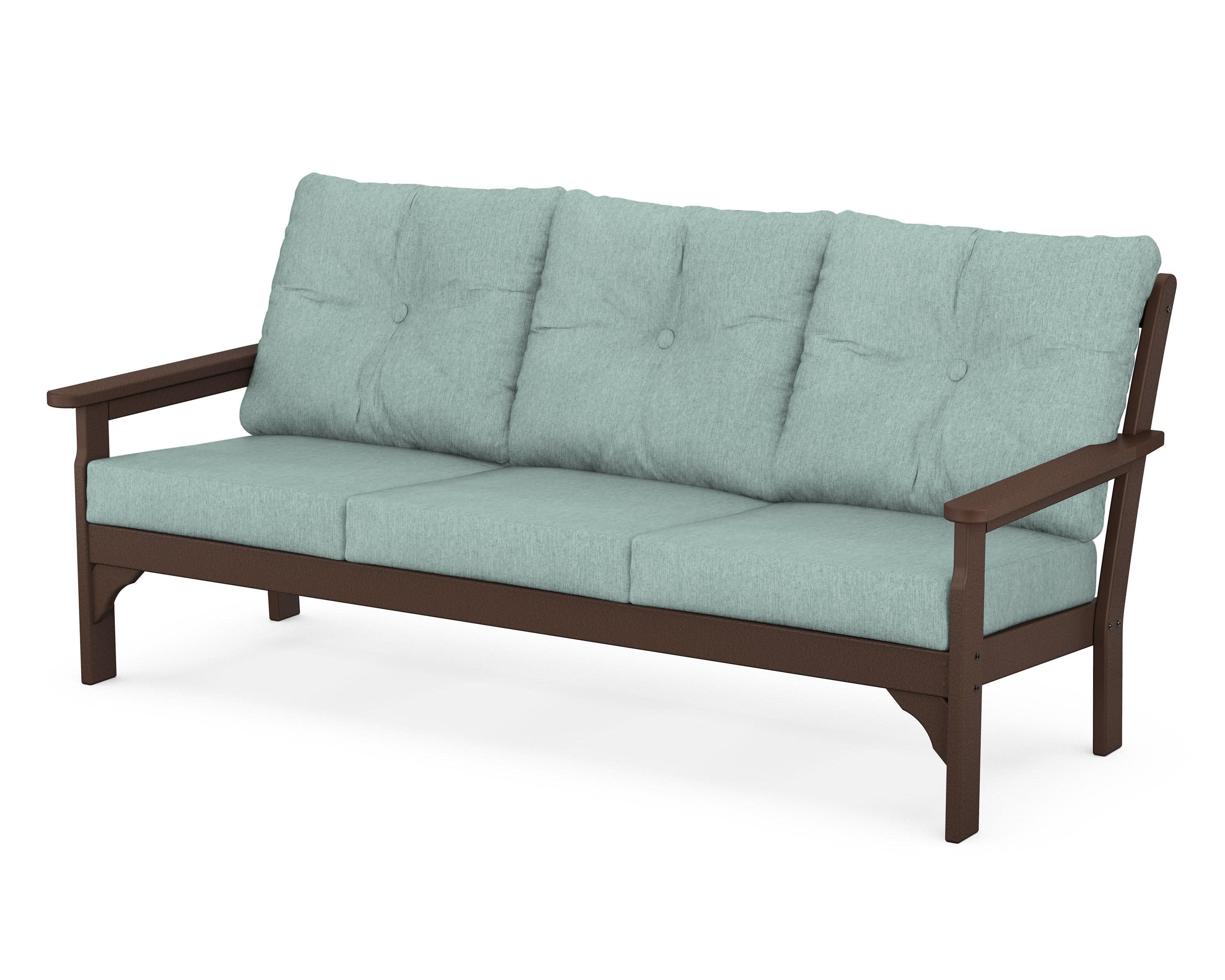 Vineyard Deep Seating Sofa in Mahogany / Glacier Spa