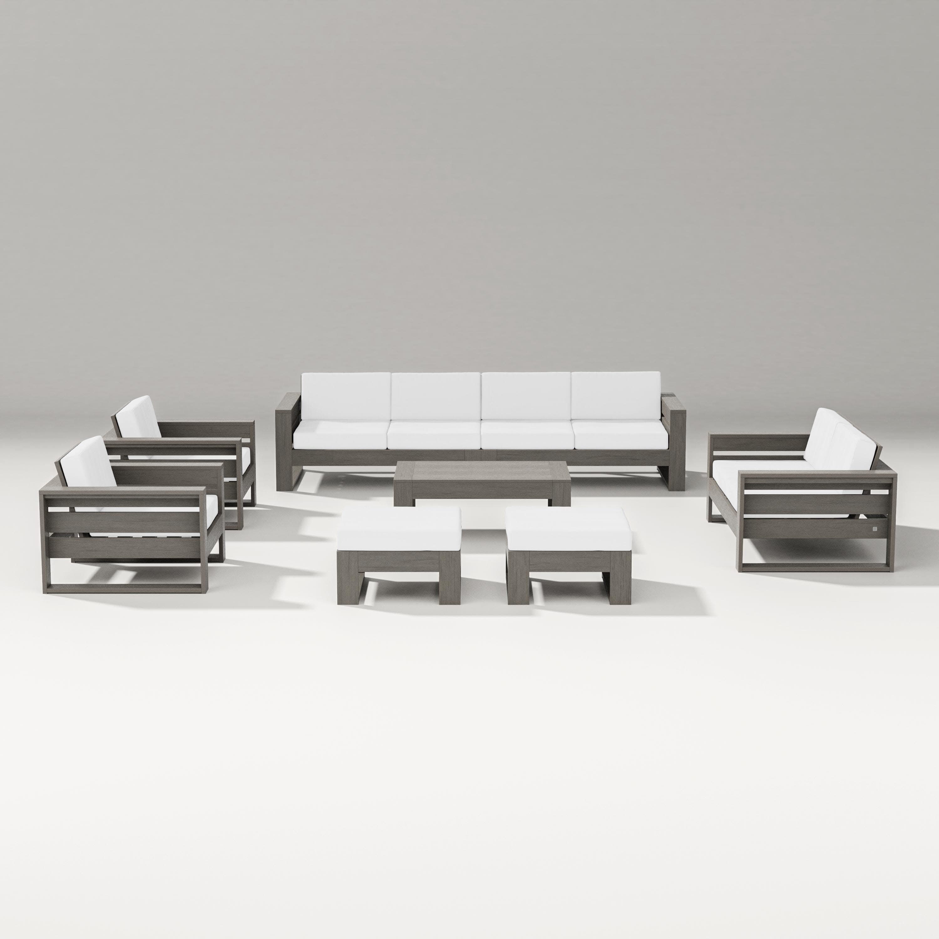 Latitude 8-Piece Lounge Sofa Set in Driftwood / Natural