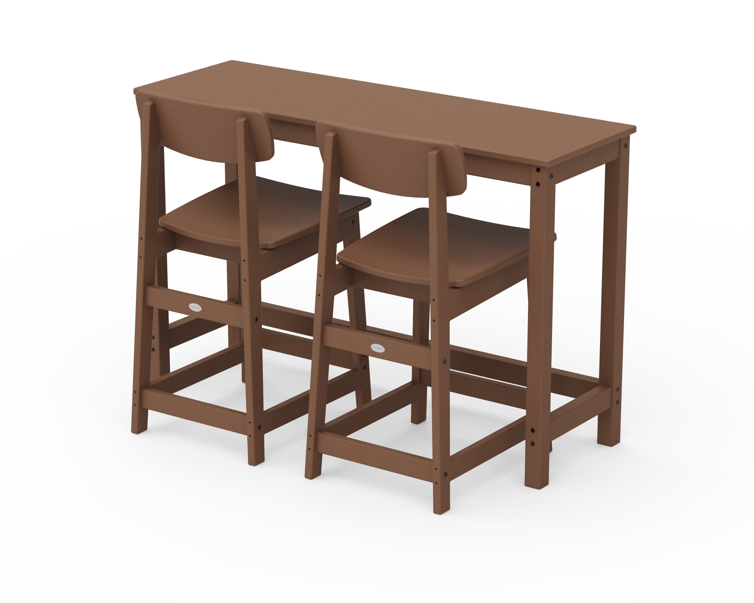 Modern Studio Urban Counter Chair 3-Piece Balcony Set in Teak