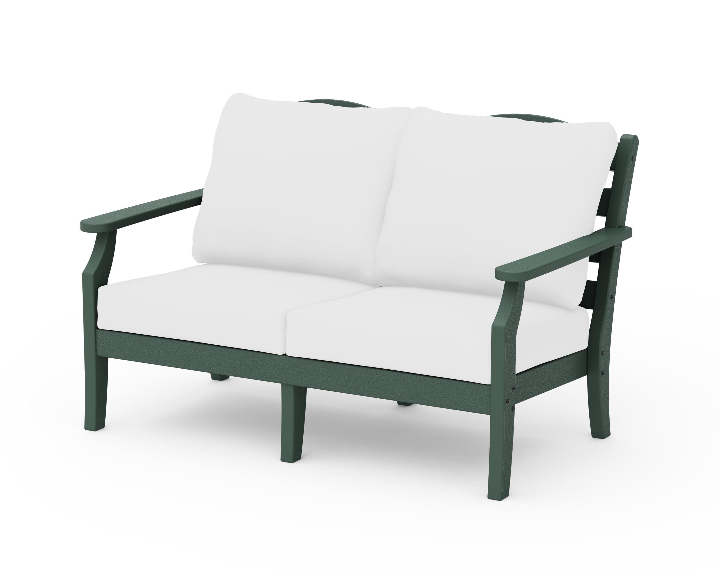 Savannah Deep Seating Loveseat in Green / Natural