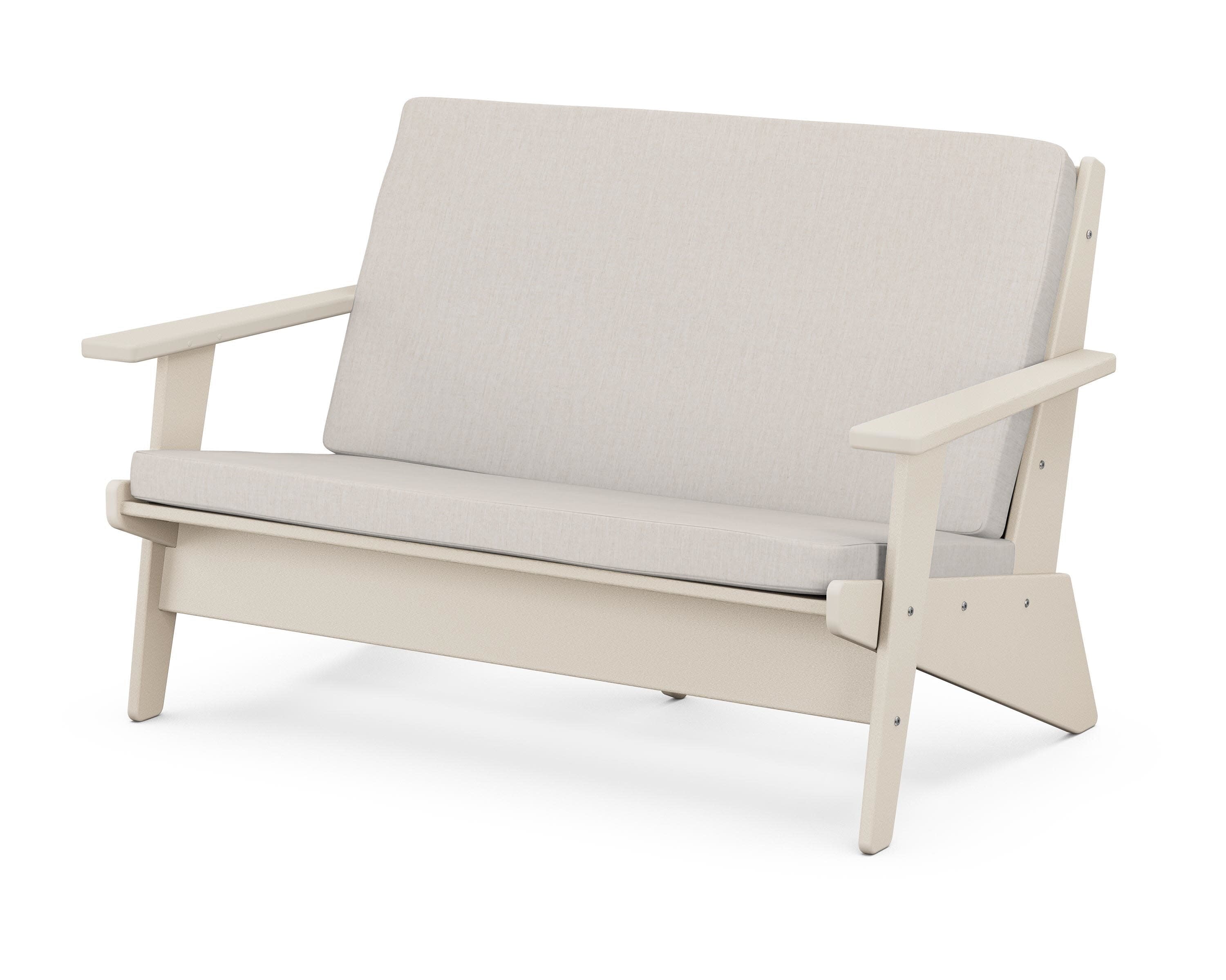 Riviera Modern Lounge Loveseat in Sand / Cast Ash