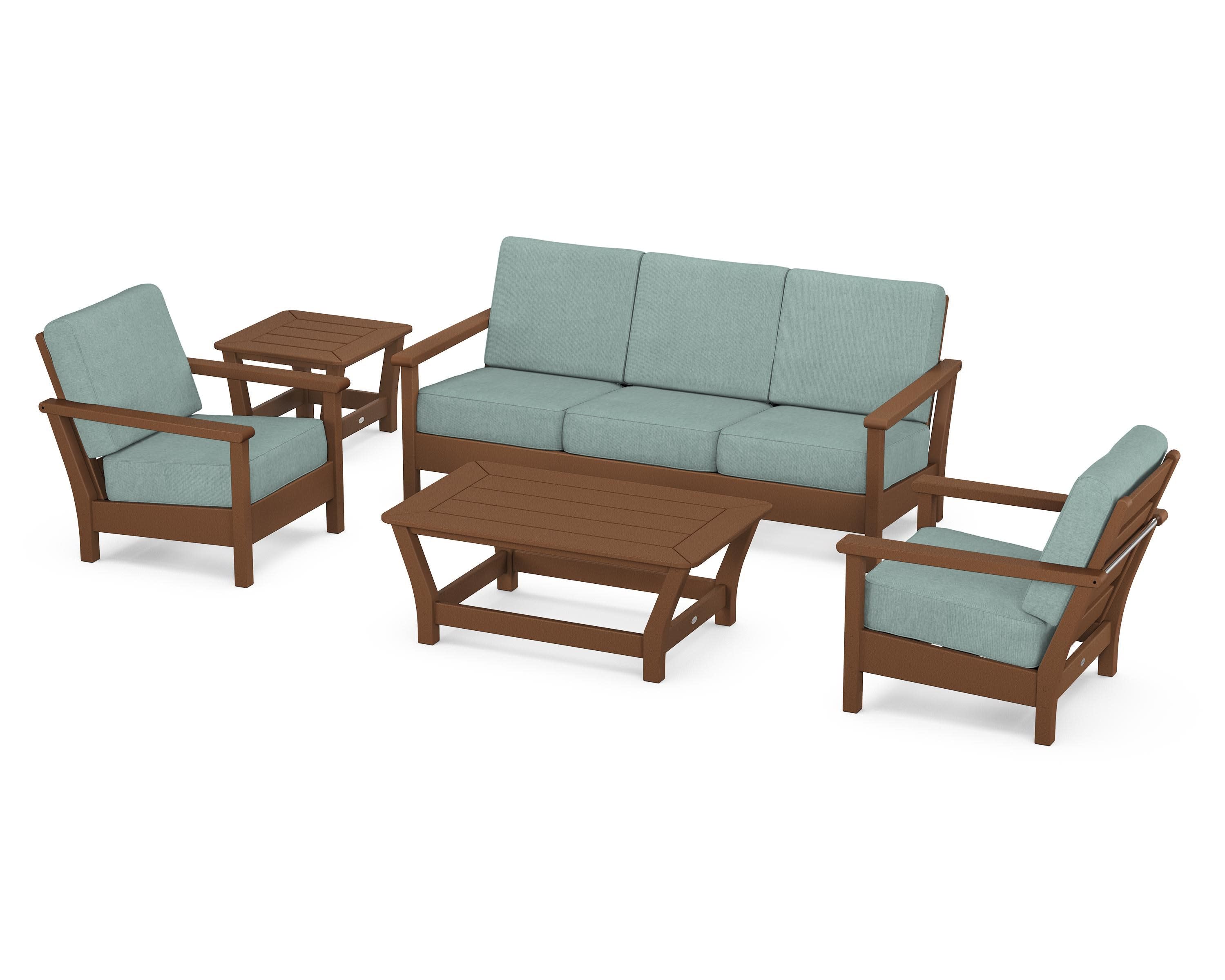 Harbour 5-Piece Deep Seating Set in Teak / Glacier Spa