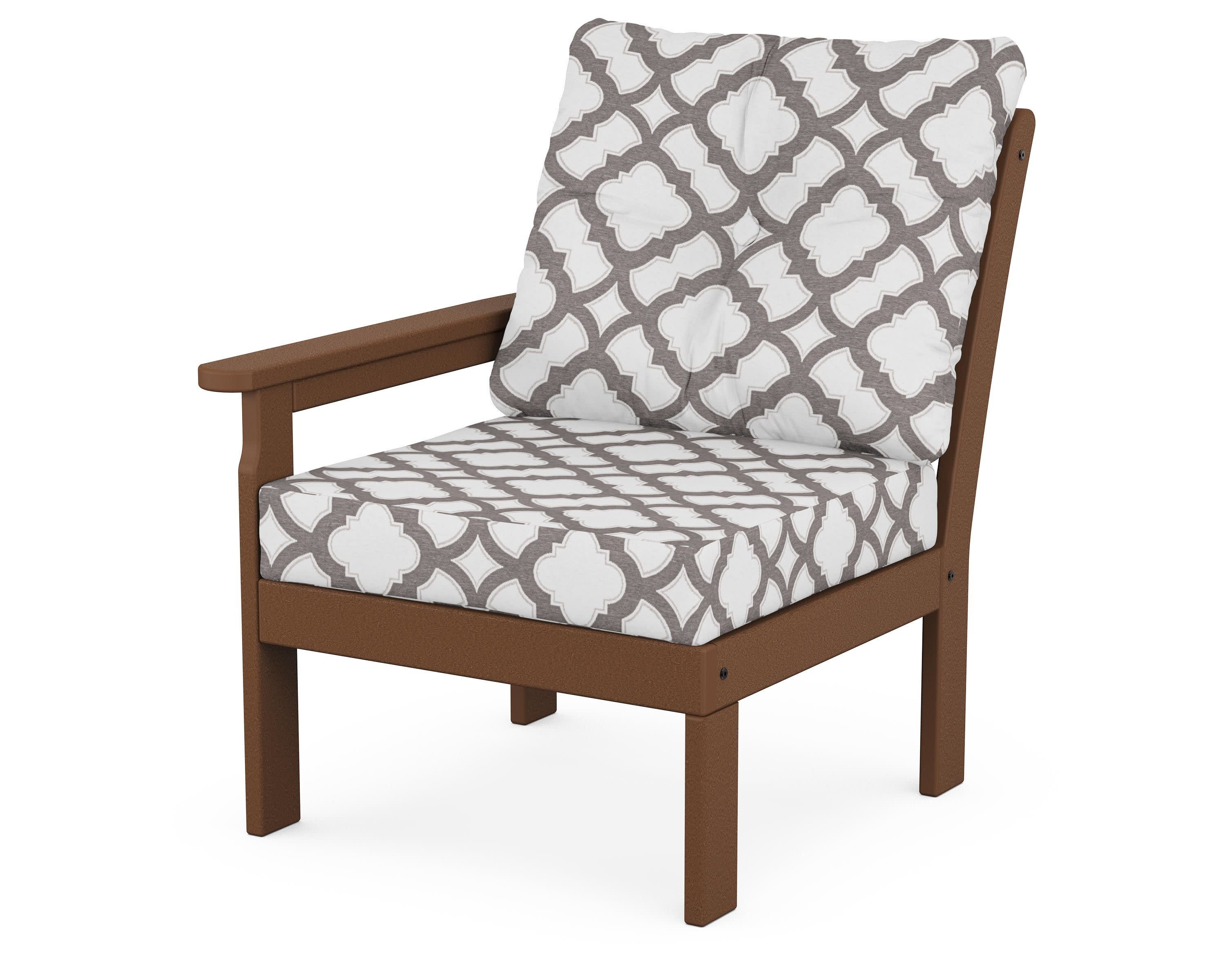 Vineyard Modular Left Arm Chair in Teak / Trellis Grey Mist