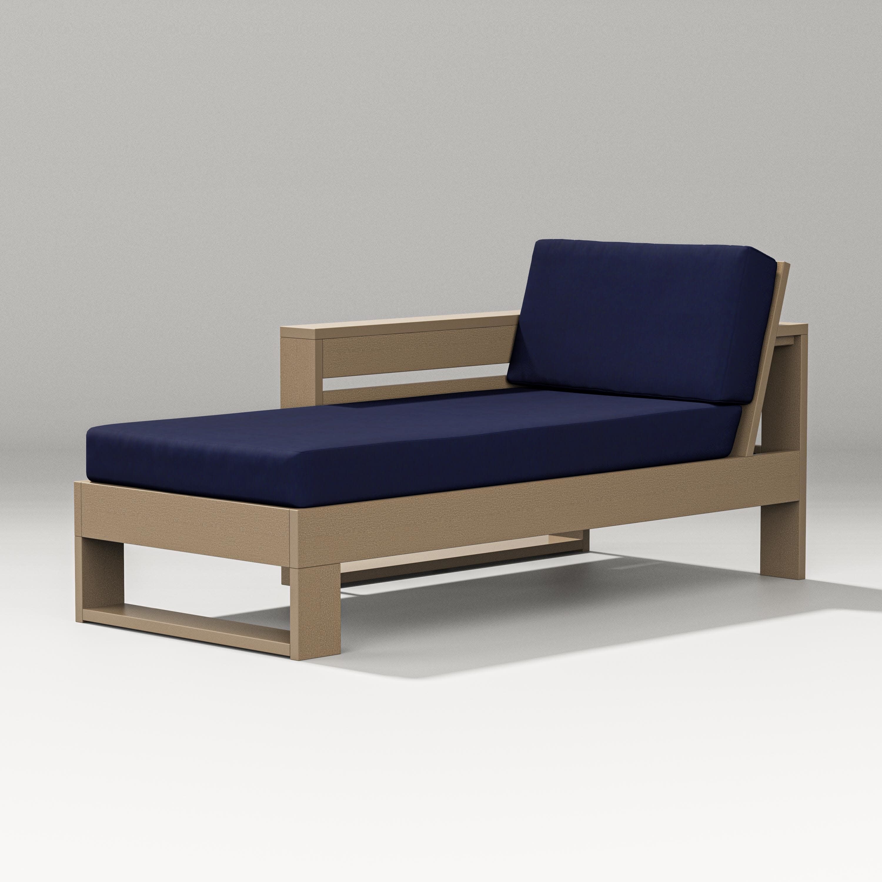 Latitude Modular Left Arm Chaise in Vintage Sahara / Navy