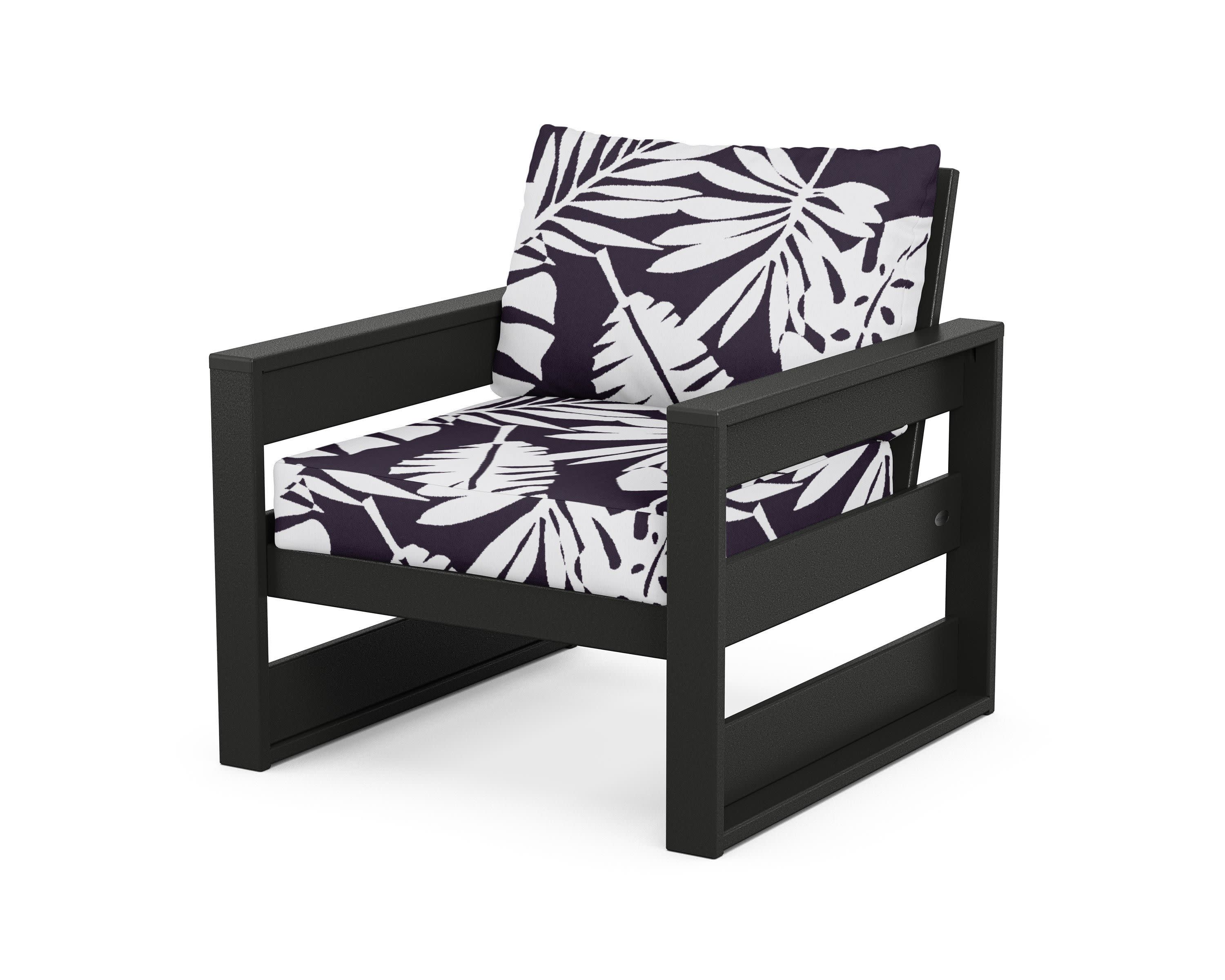 Westport Club Chair in Black / Leaf Navy