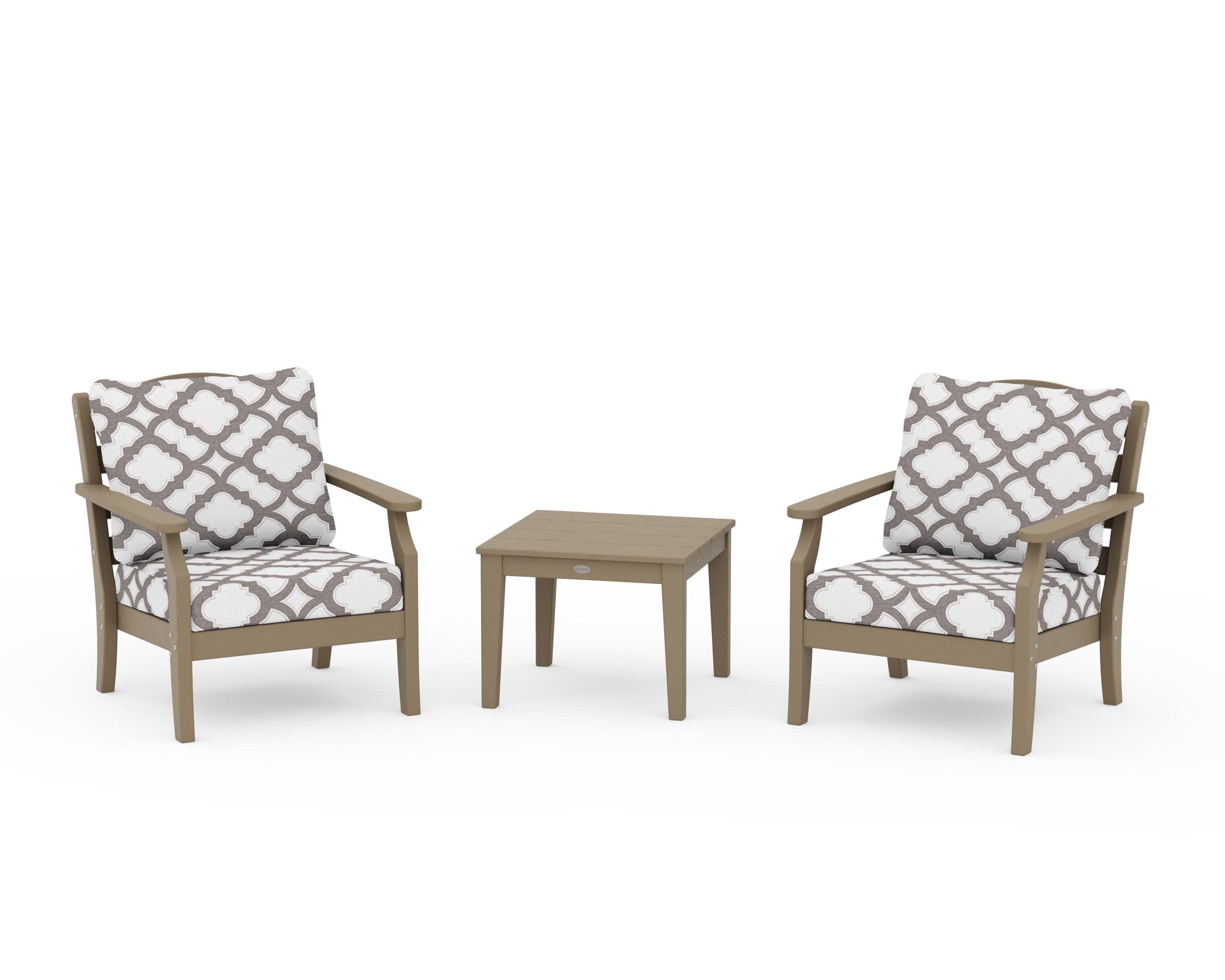 Savannah 3-Piece Deep Seating Set in Vintage Sahara / Trellis Grey Mist