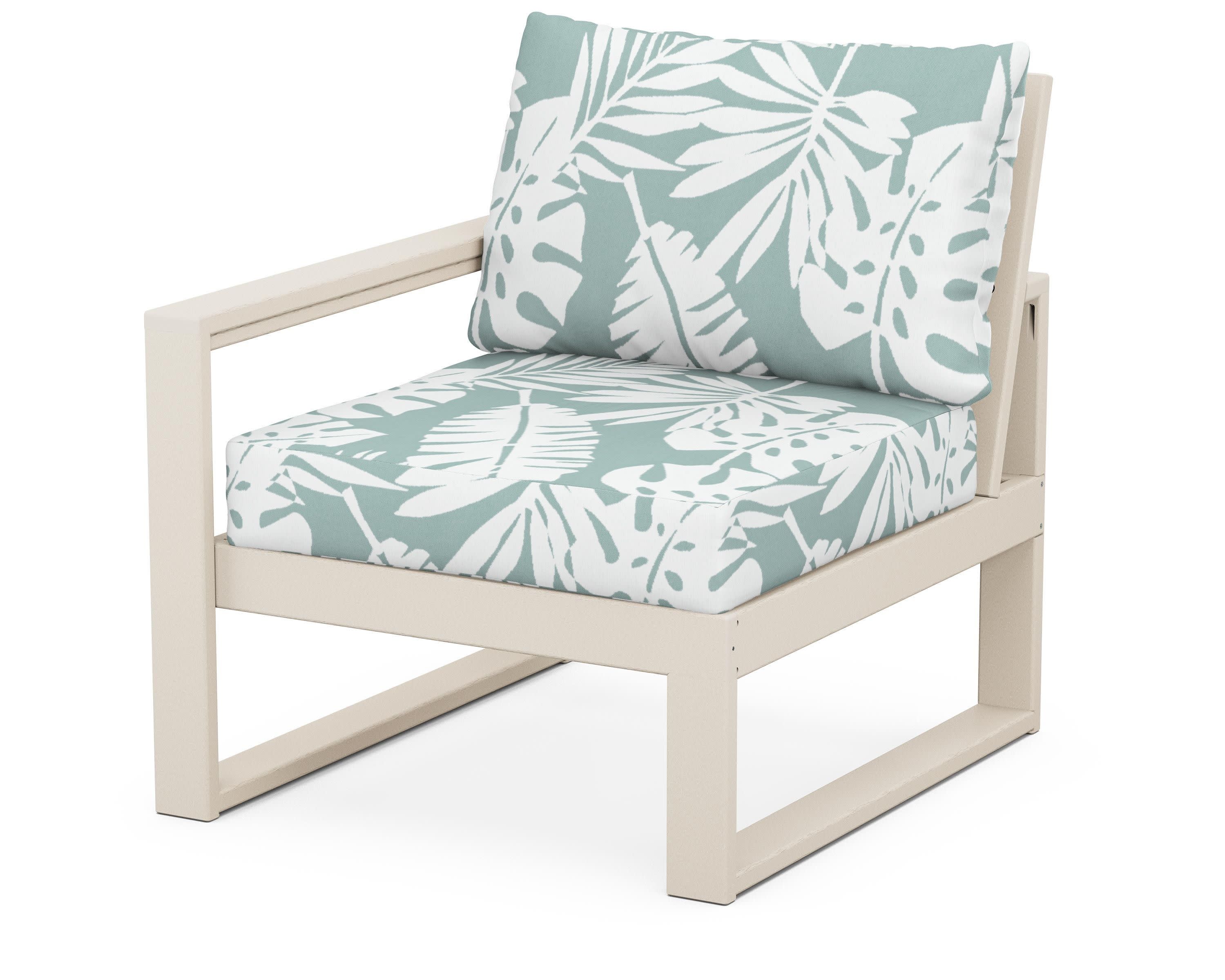 EDGE Modular Left Arm Chair in Sand / Leaf Glacier Spa