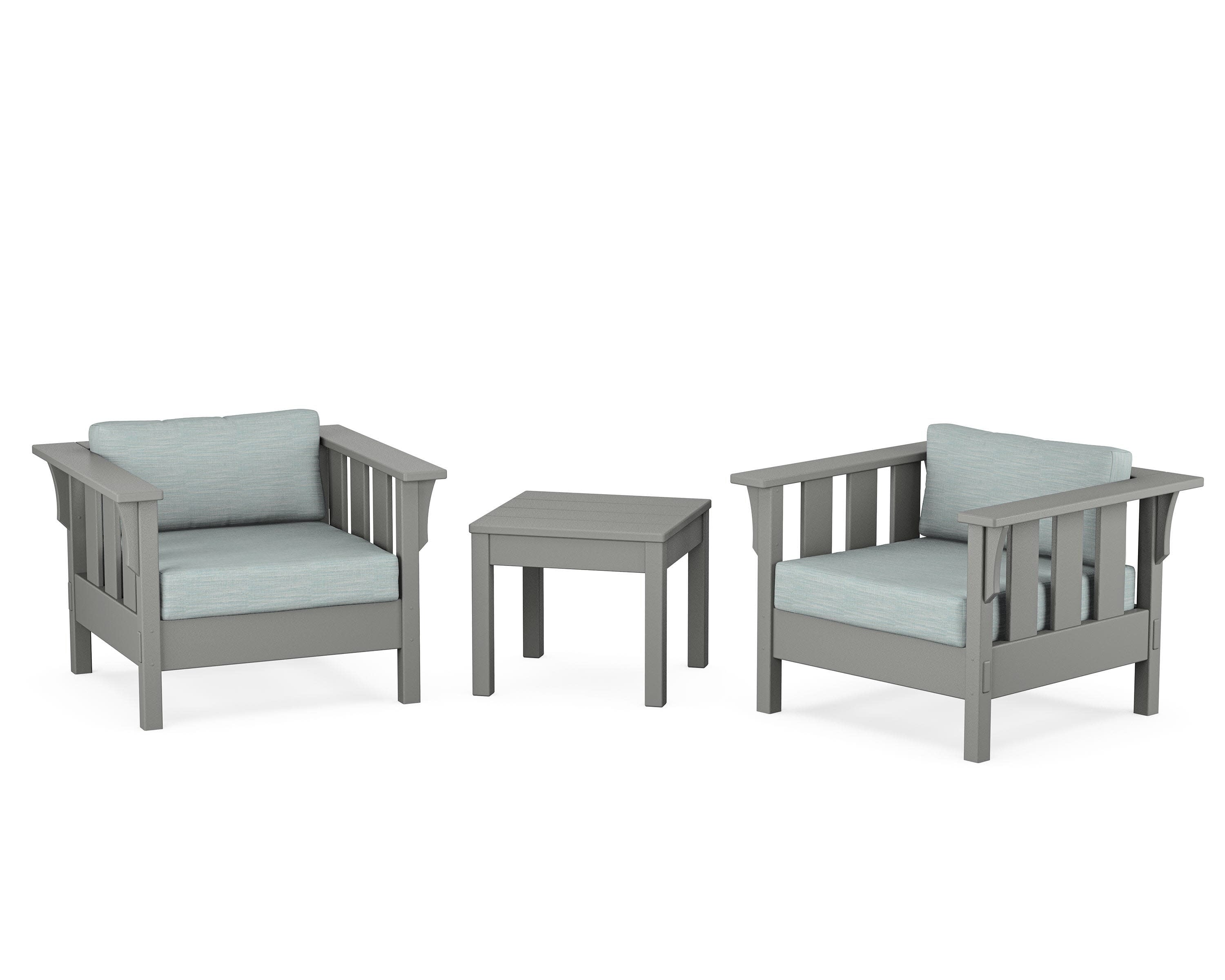 Acadia 3-Piece Deep Seating Set in Slate Grey / Soothe Mist