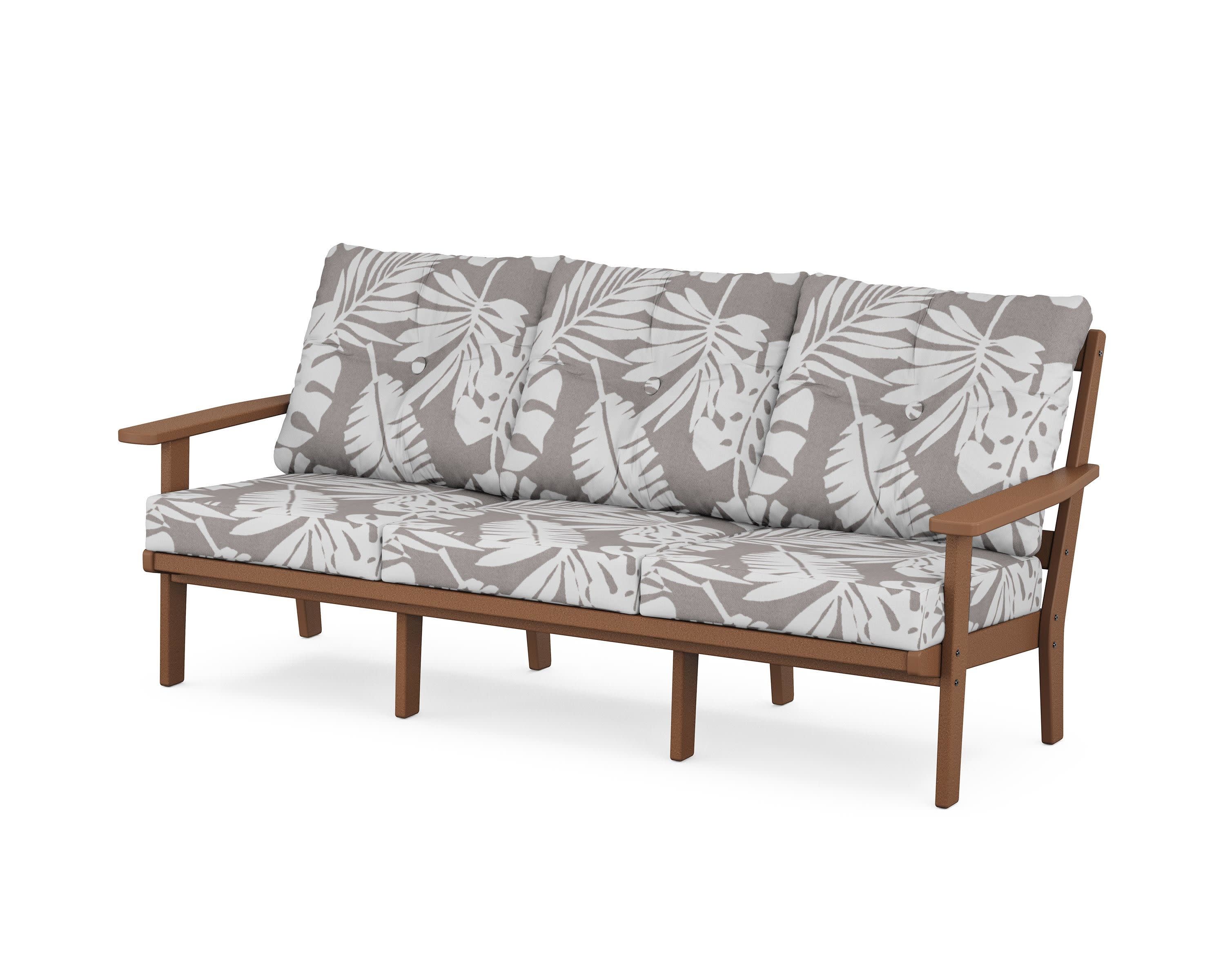 PrairieDeep Seating Sofa in Teak / Leaf Grey Mist