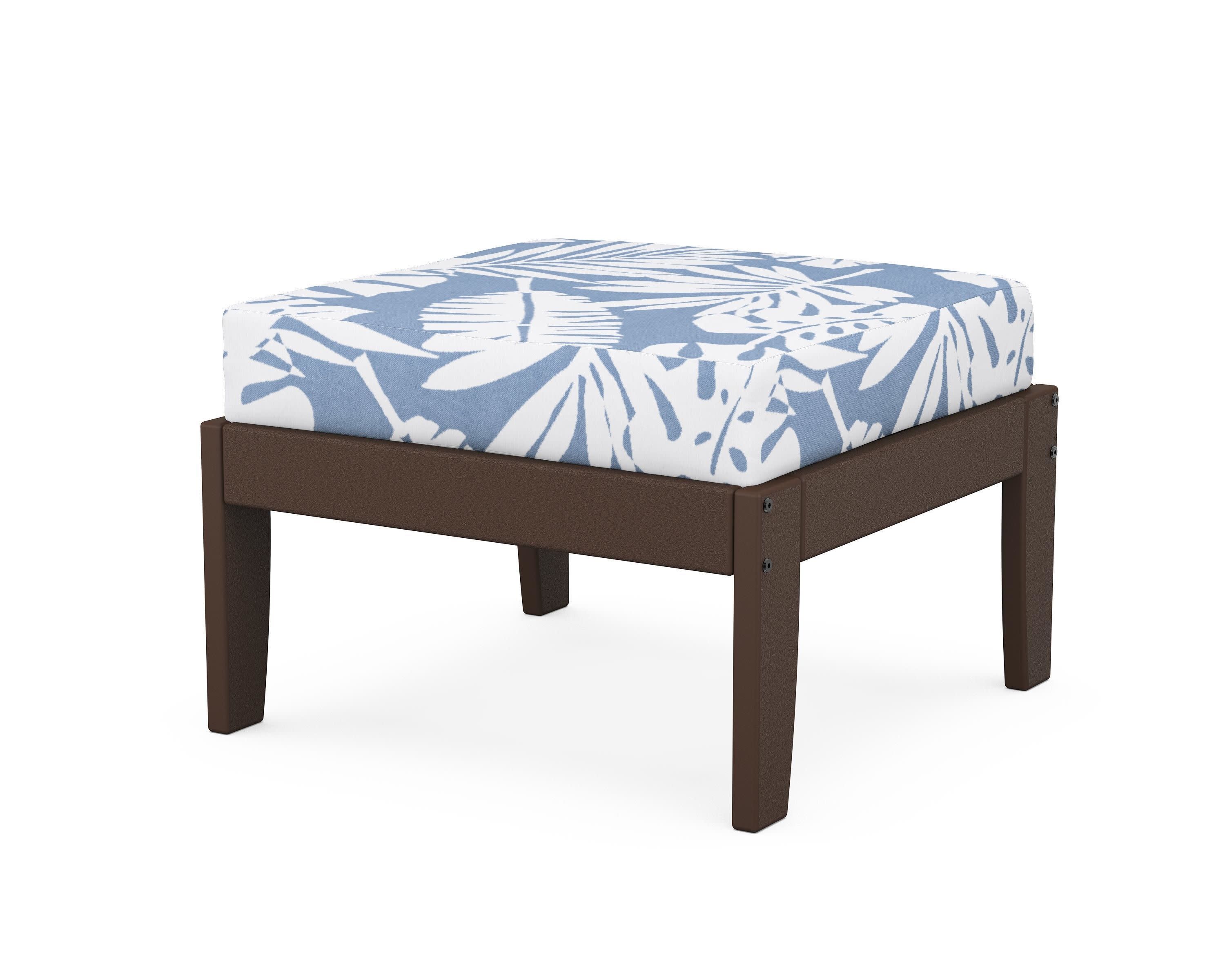 Modular Ottoman - Classic in Mahogany / Leaf Sky Blue