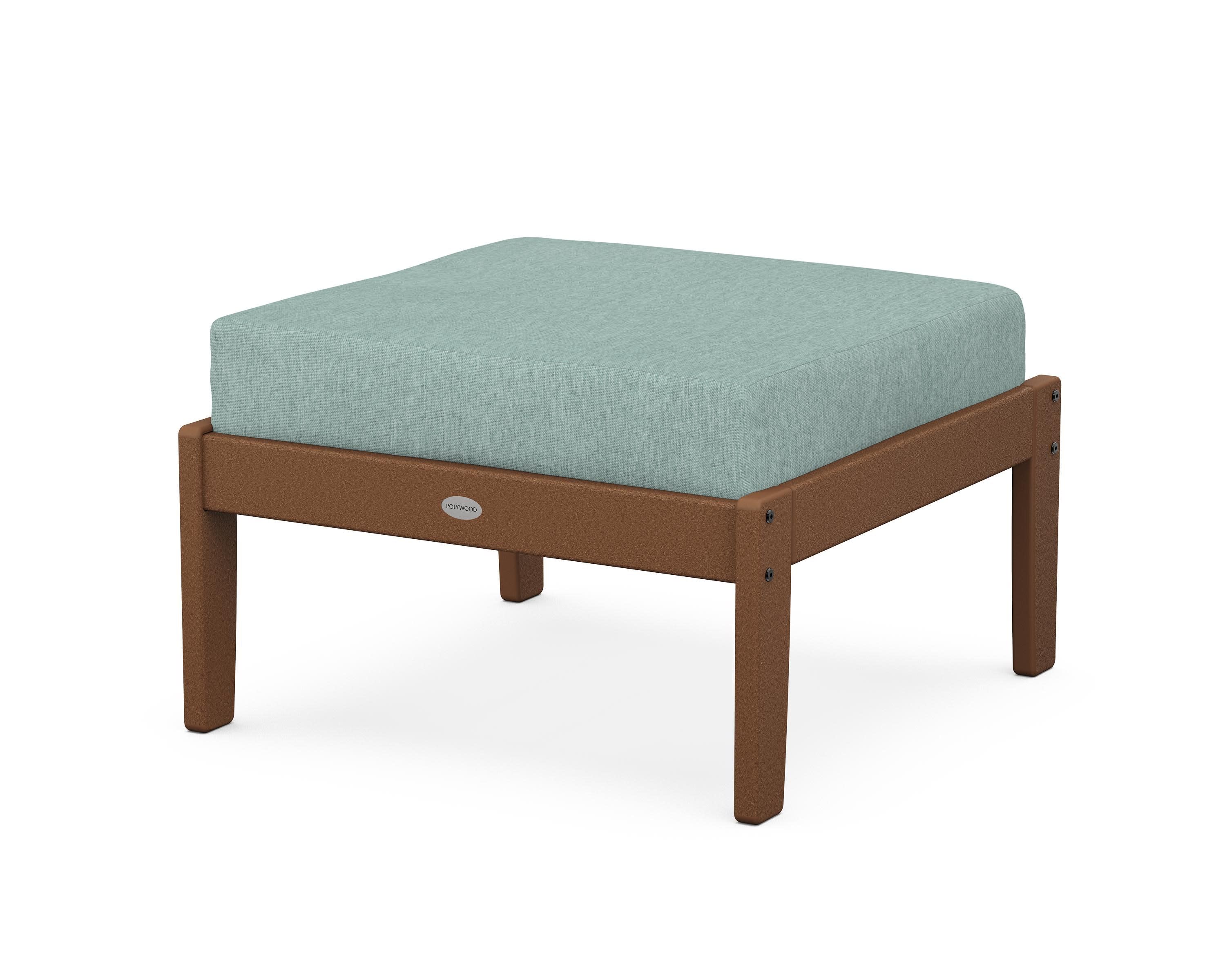 Braxton Deep Seating Ottoman in Teak / Glacier Spa