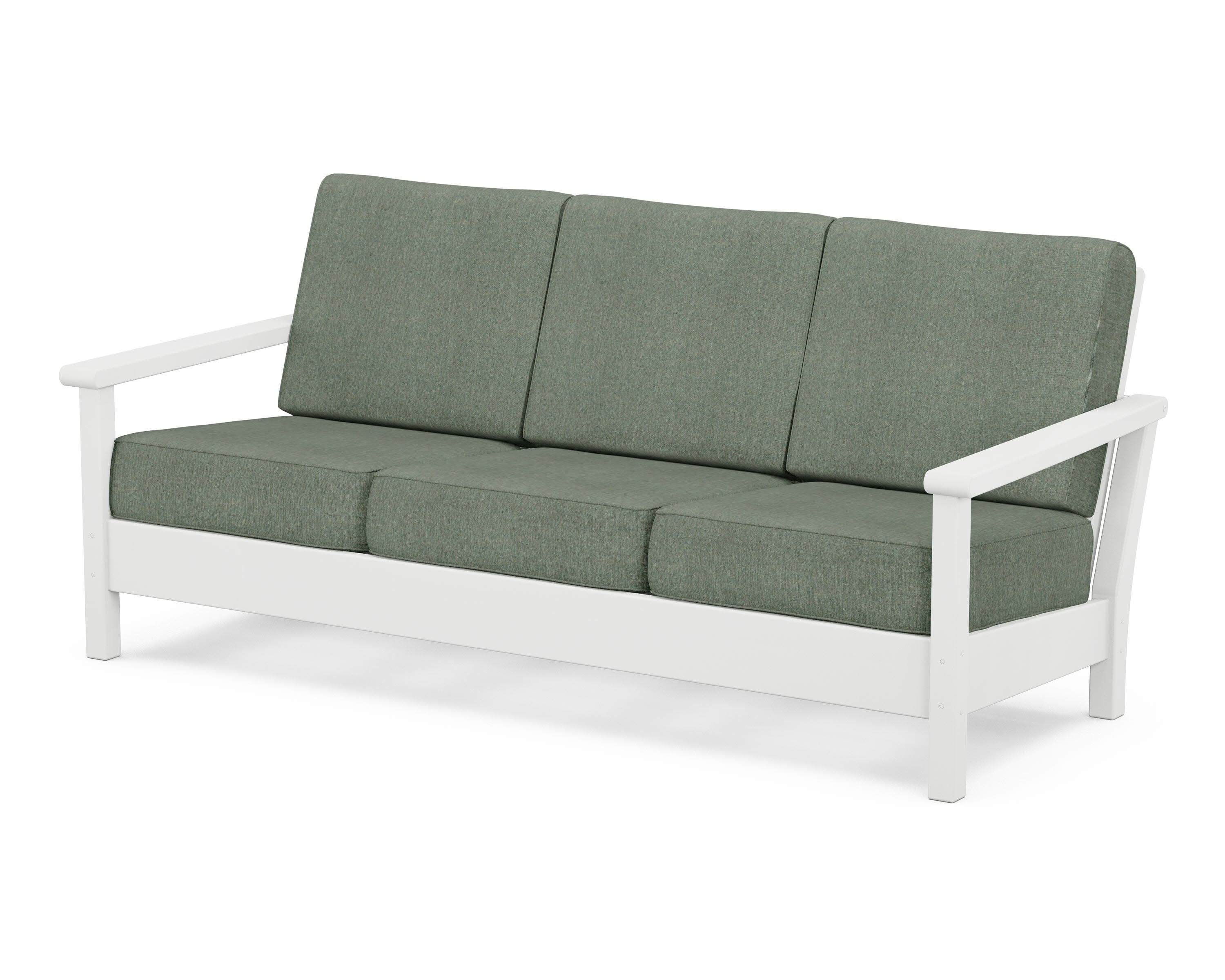 Harbour Deep Seating Sofa in White / Cast Sage