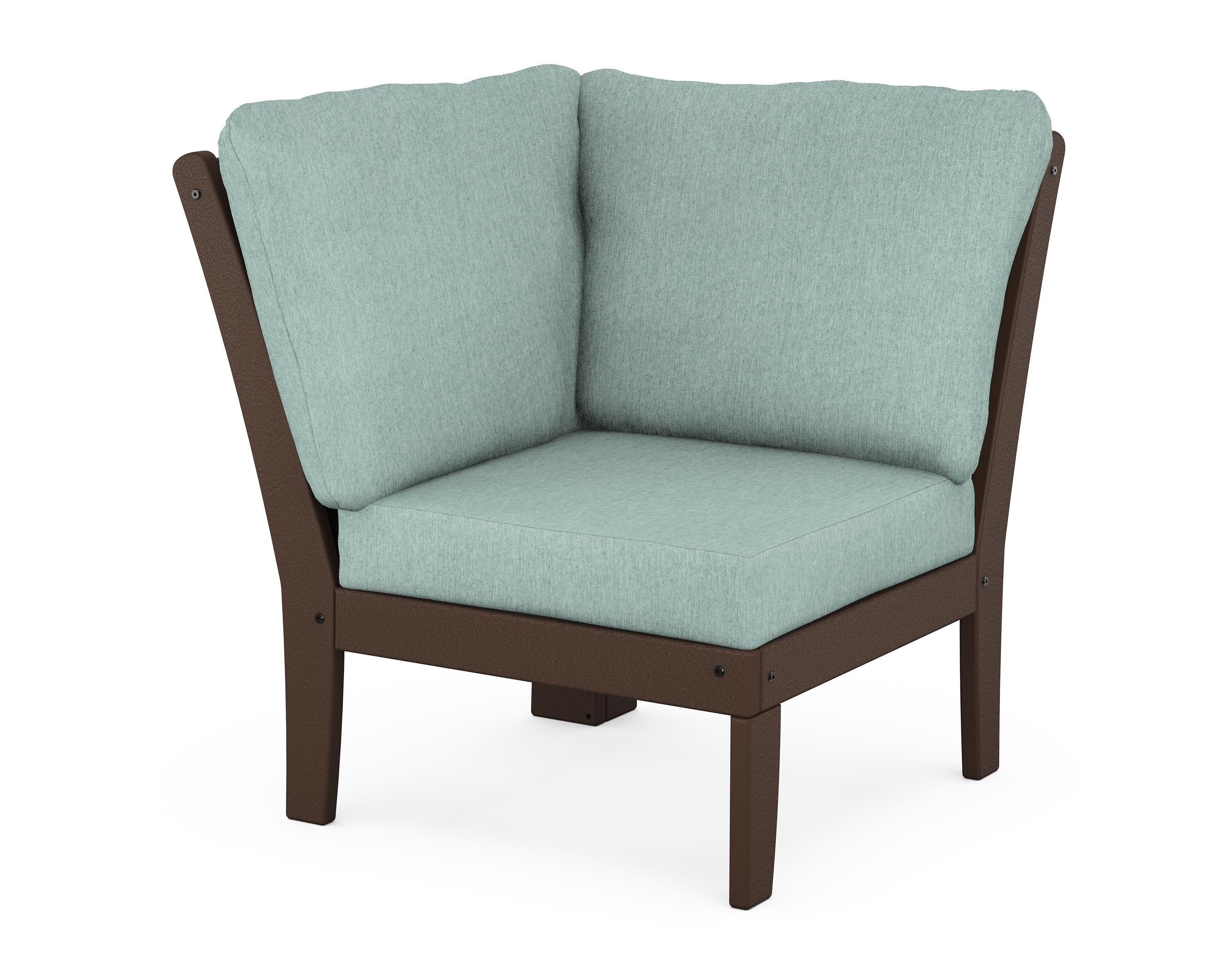 Braxton Modular Corner Chair in Mahogany / Glacier Spa