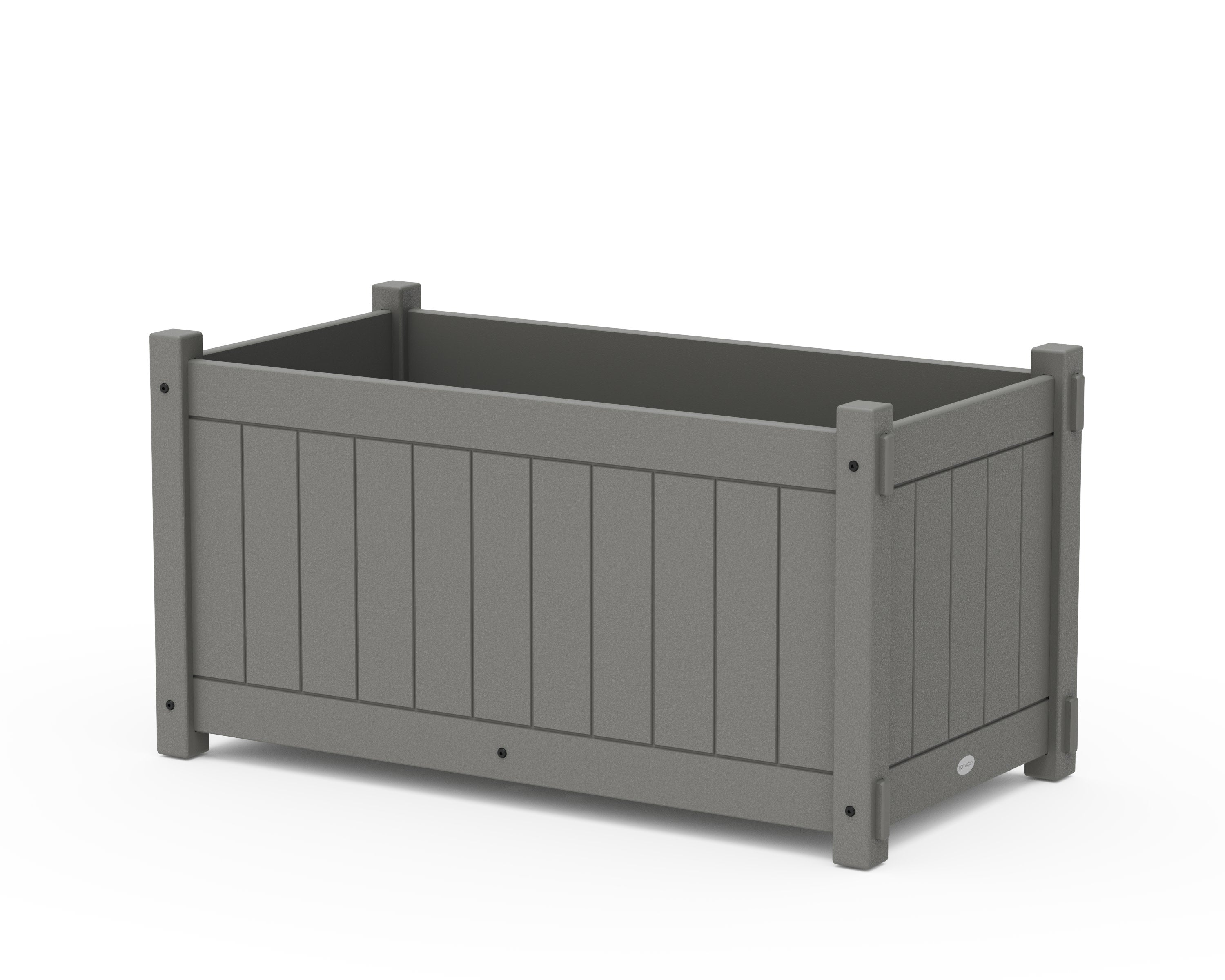 Vineyard Large Rectangle Double Planter Box in Slate Grey