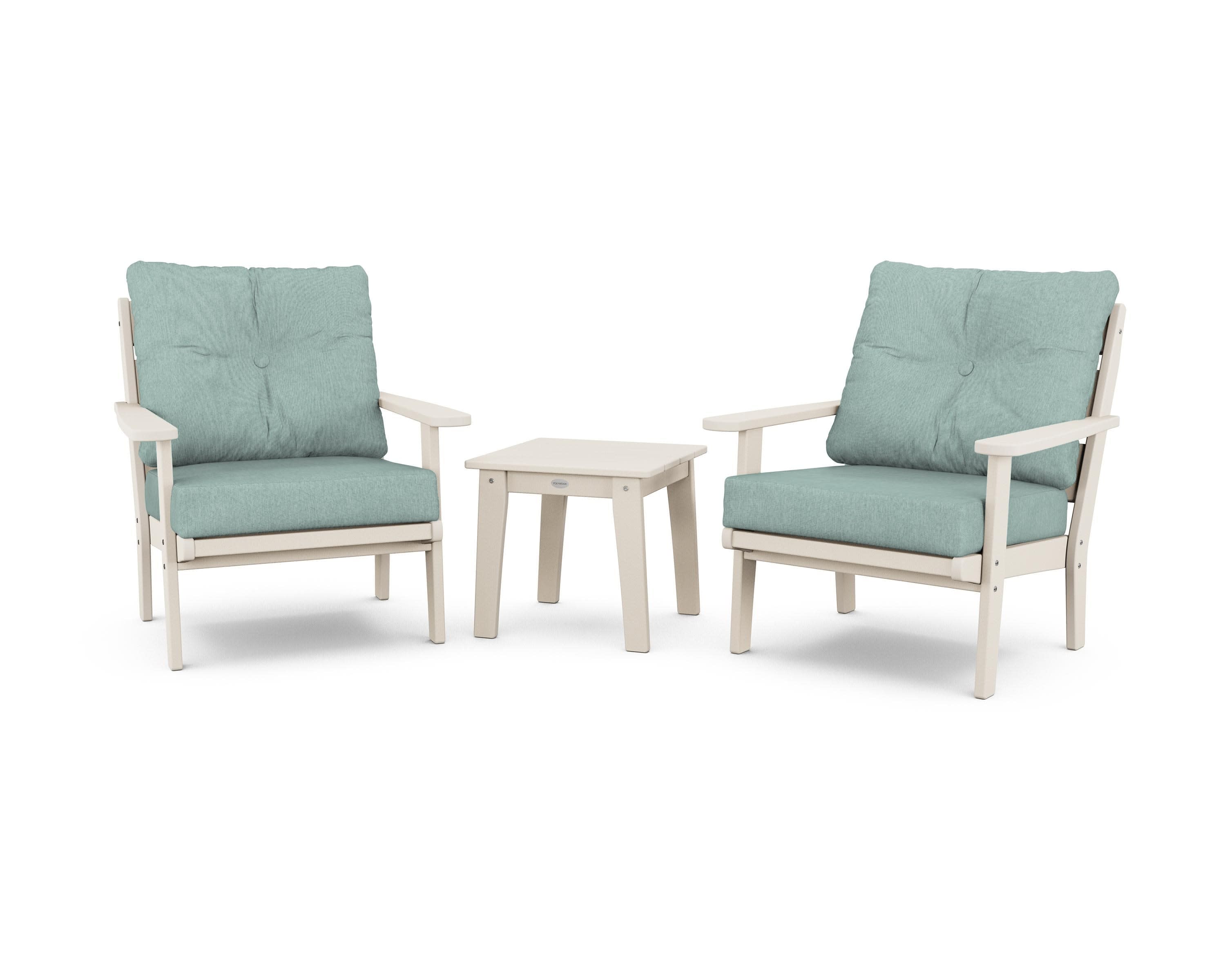 Lakeside 3-Piece Deep Seating Chair Set in Sand / Glacier Spa