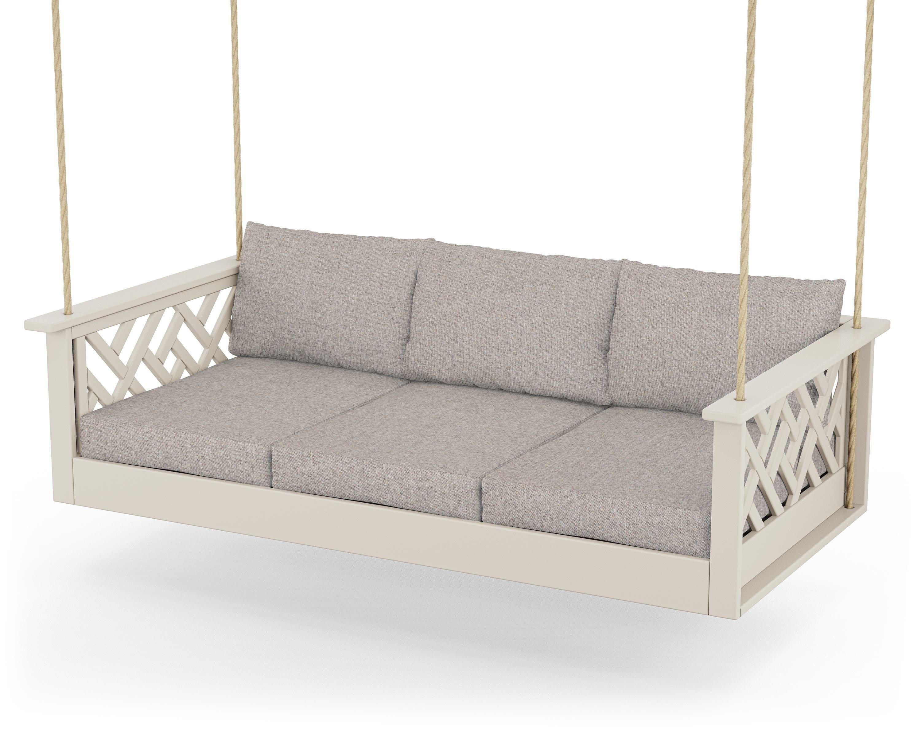 Chippendale Daybed Swing in Sand / Weathered Tweed