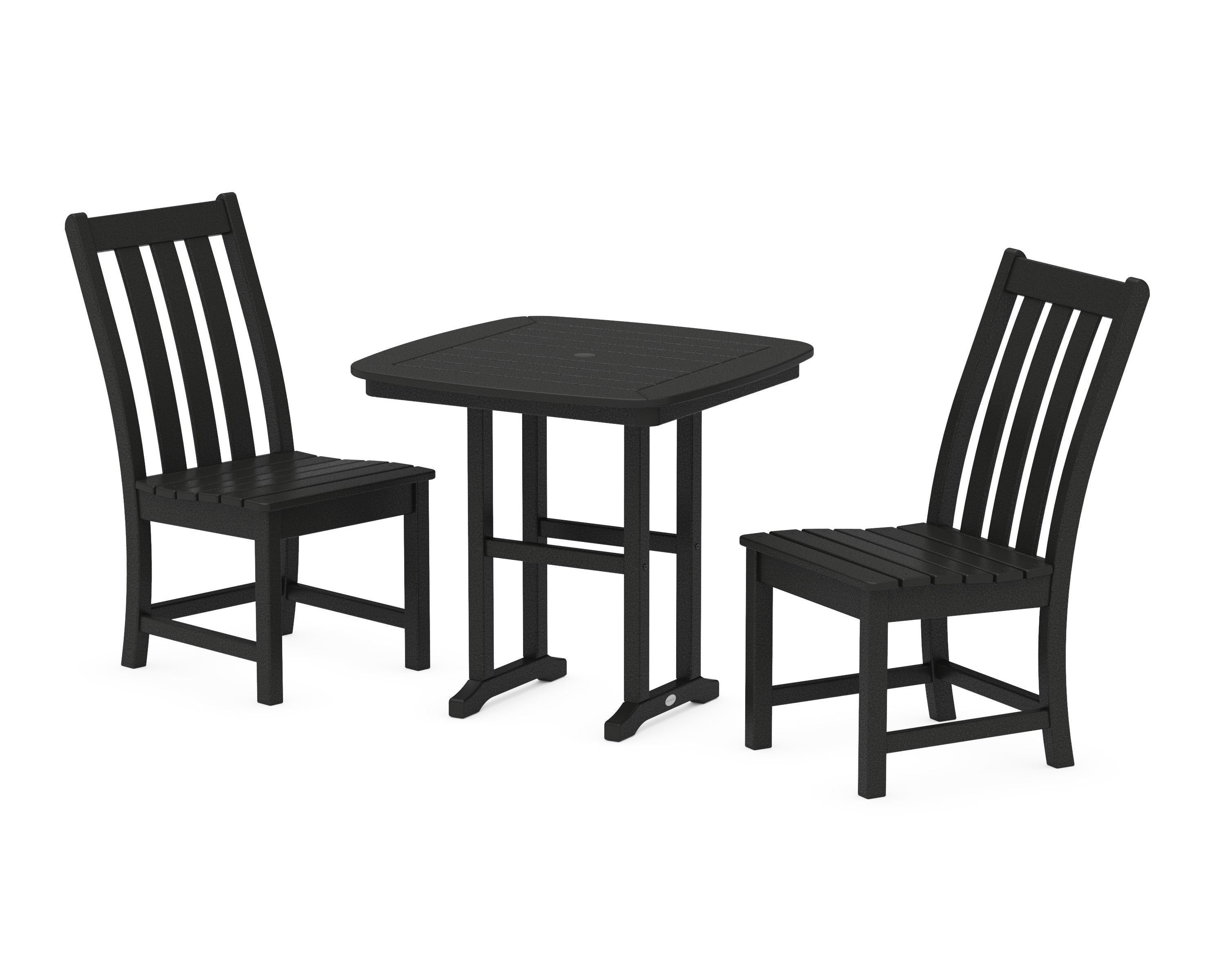 Vineyard Side Chair 3-Piece Dining Set in Black