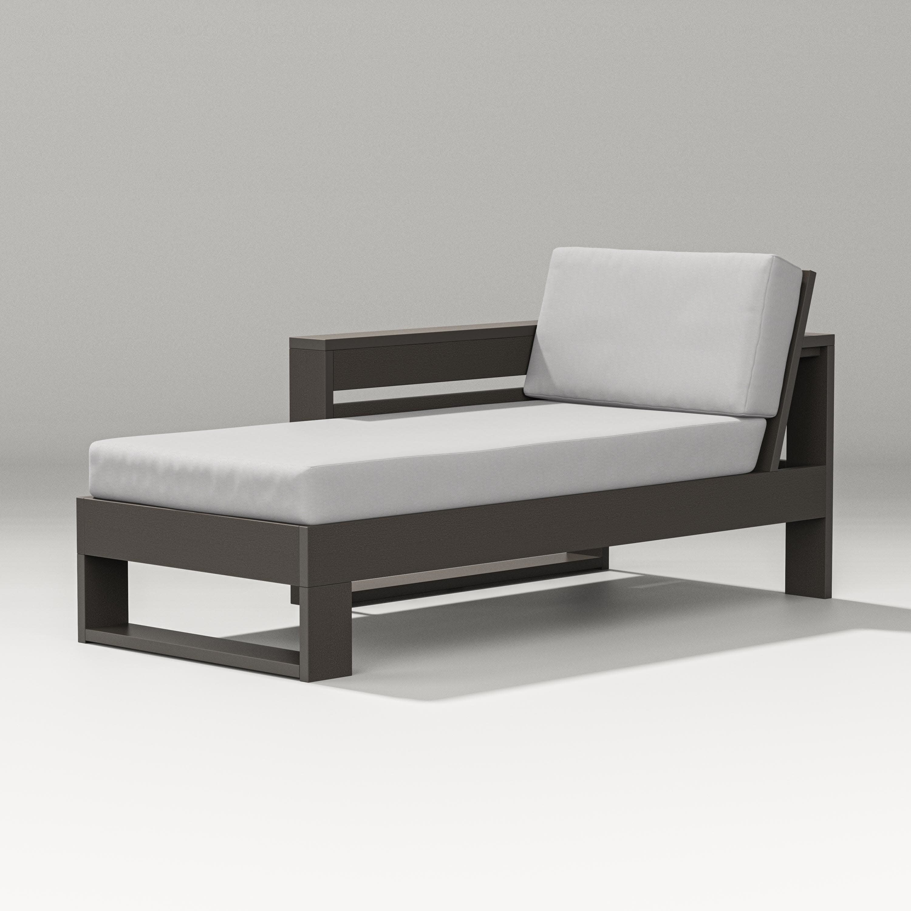 Latitude Modular Left Arm Chaise in Vintage Coffee / Diamond in the Rough