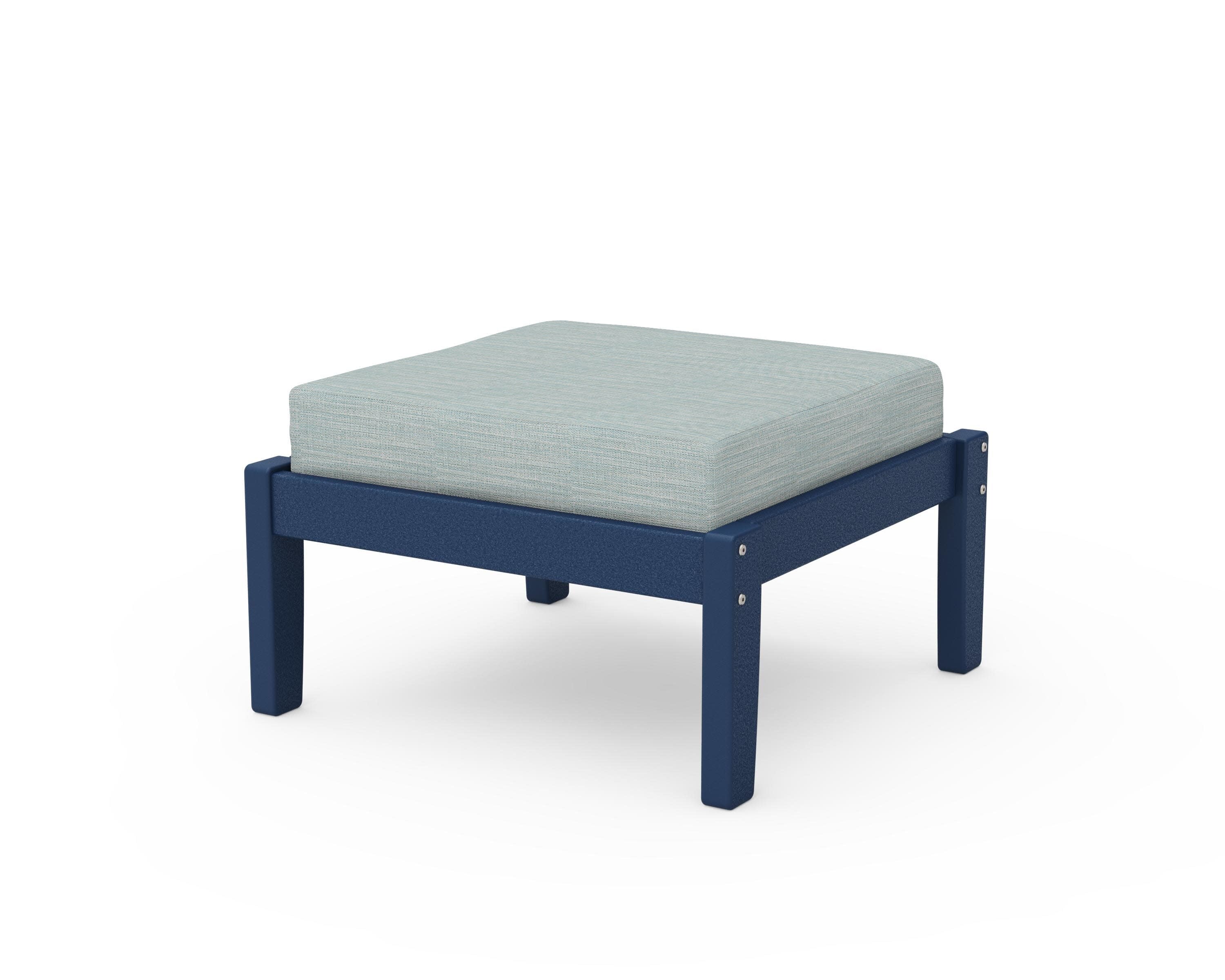Deep Seating Ottoman in Navy / Soothe Mist