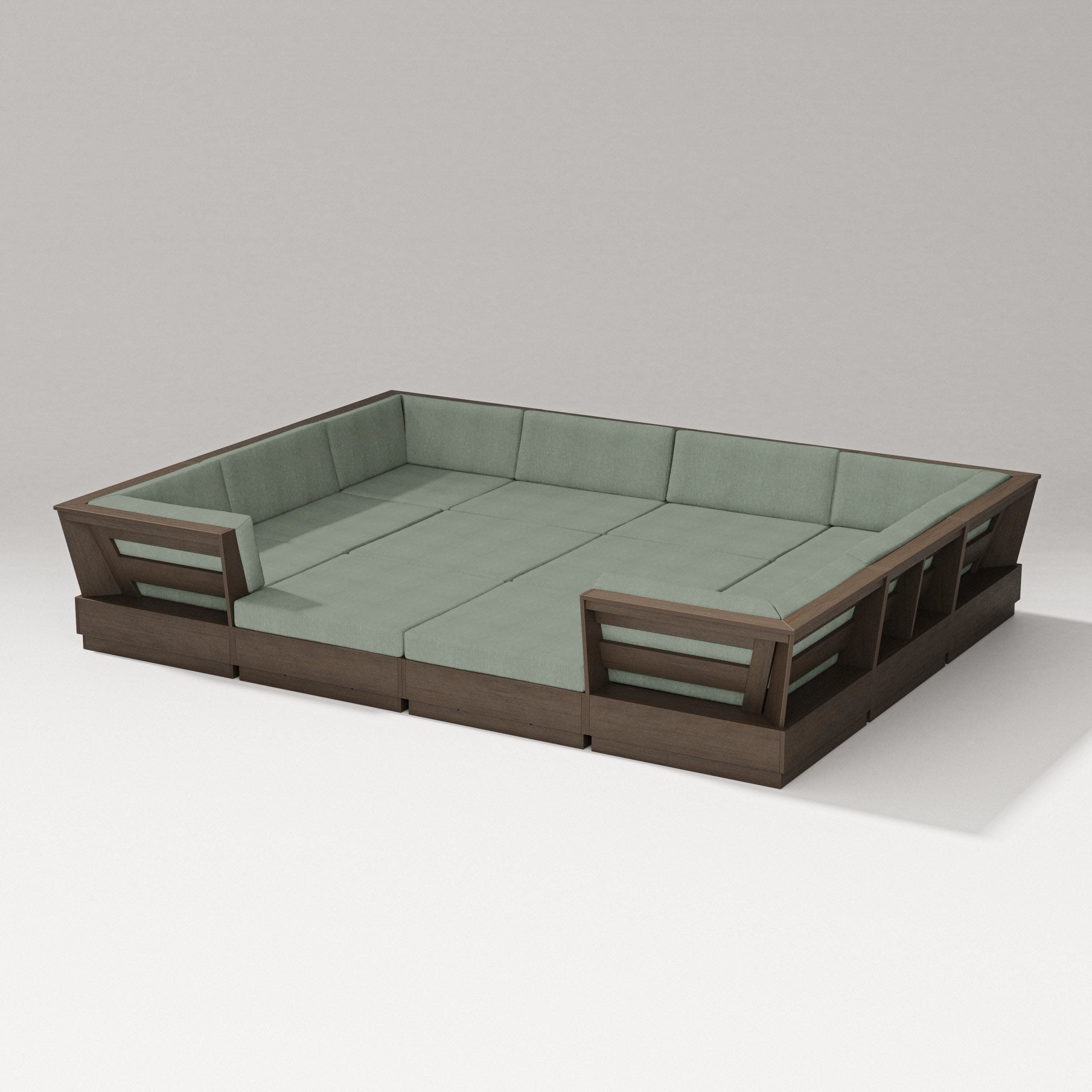 Elevate 12-Piece Pit Sectional in Kona / Cast Sage