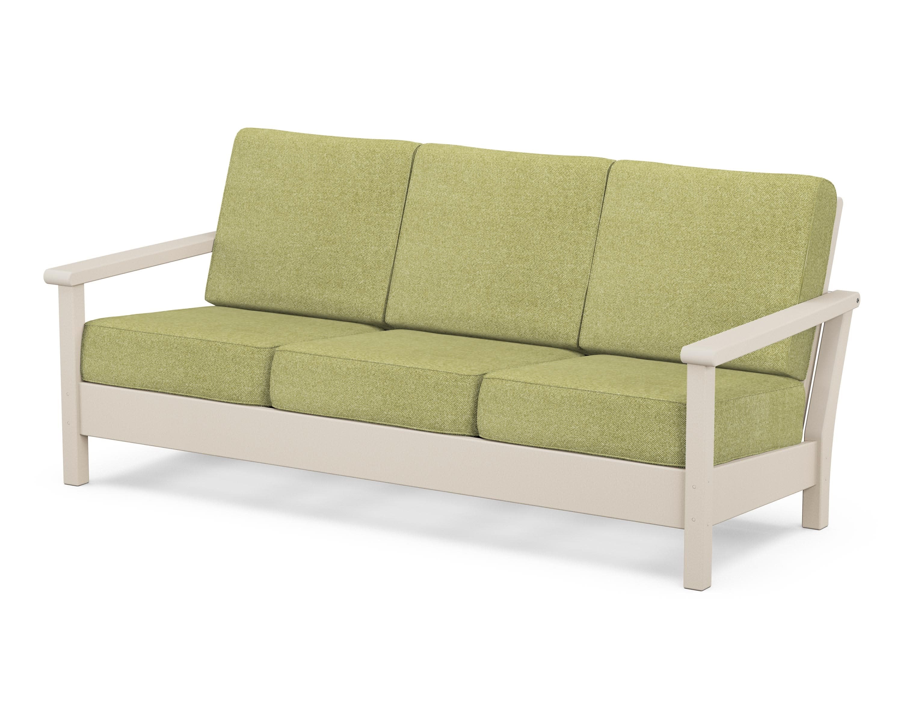 Harbour Deep Seating Sofa in Sand / Chartreuse Boucle