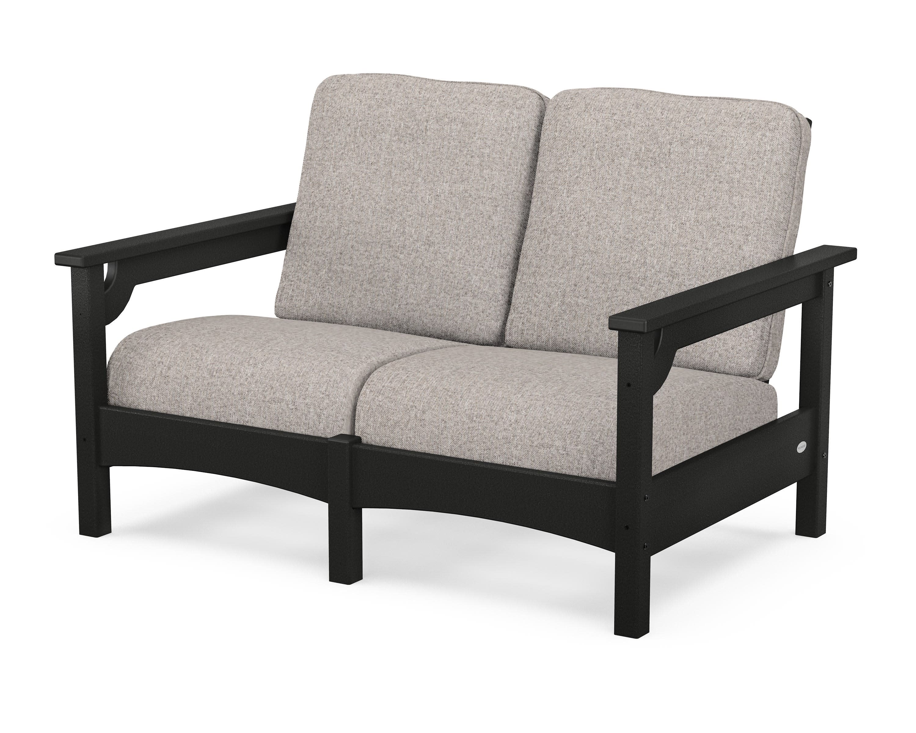 Club Loveseat in Black / Weathered Tweed