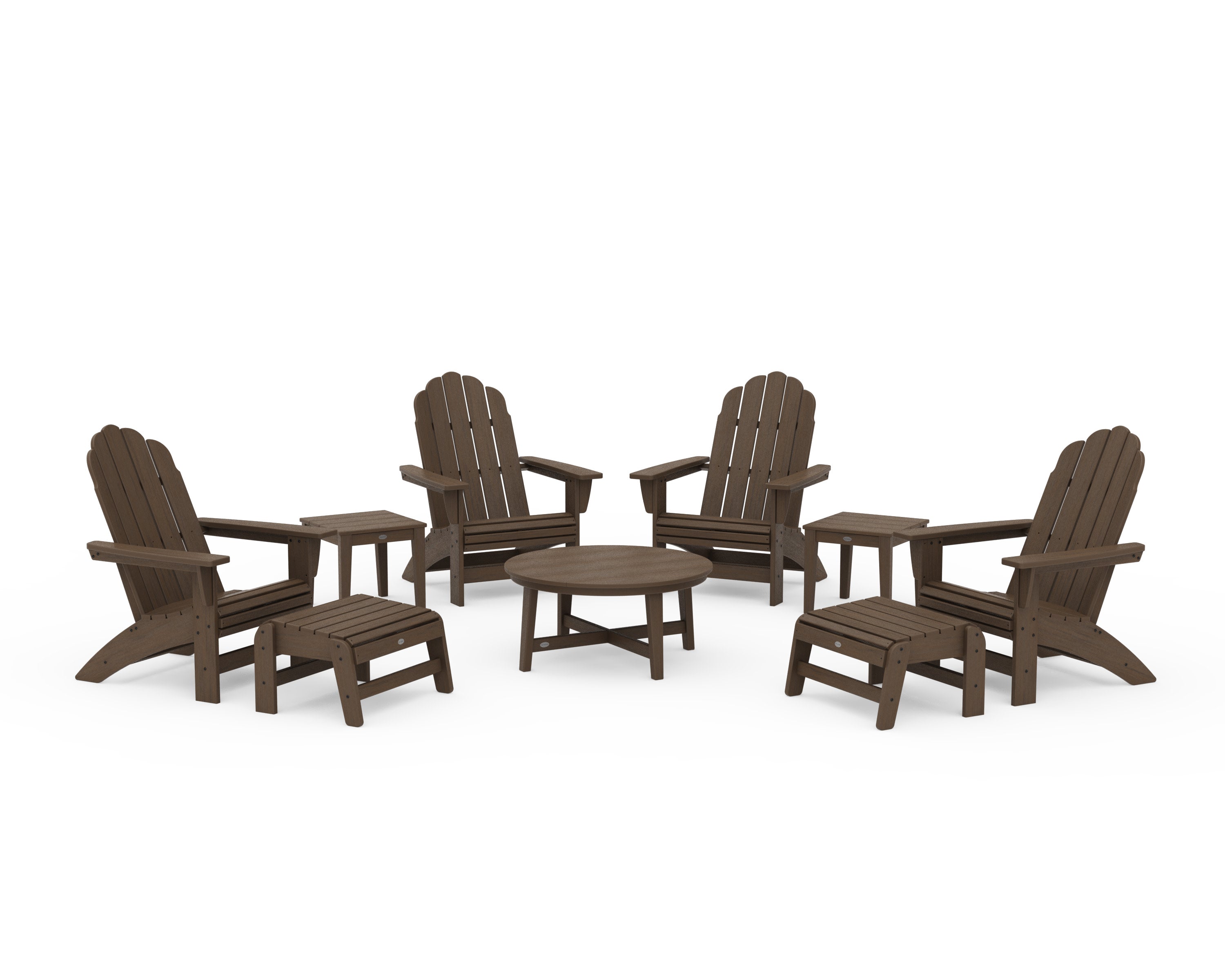 Vineyard Grand Adirondack 9-Piece Conversation Set in Kona