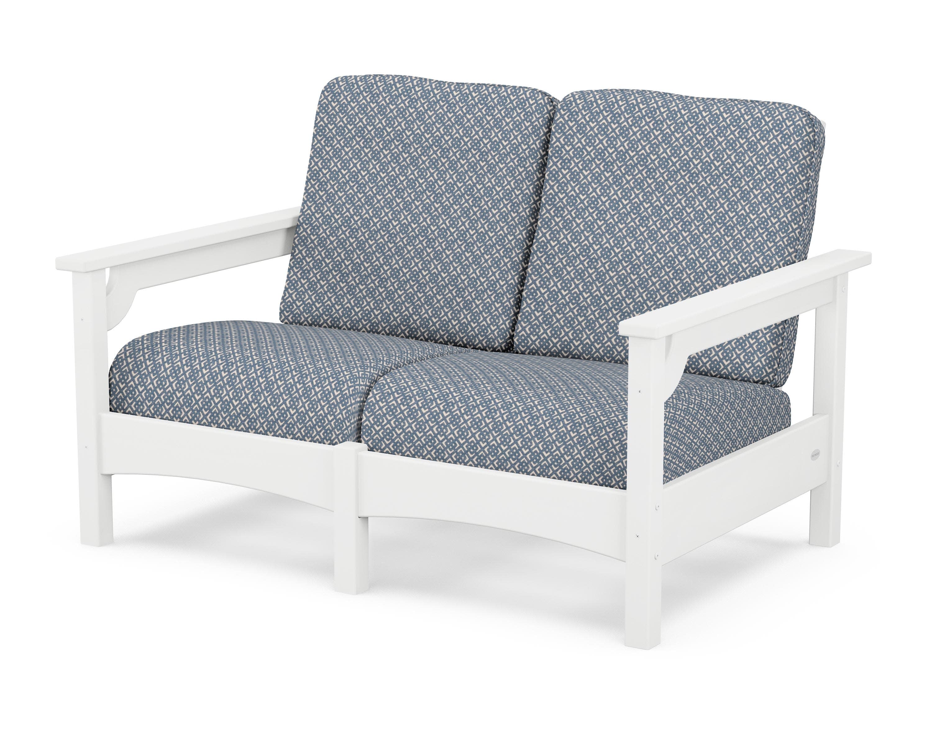 Club Loveseat in White / Hopscotch