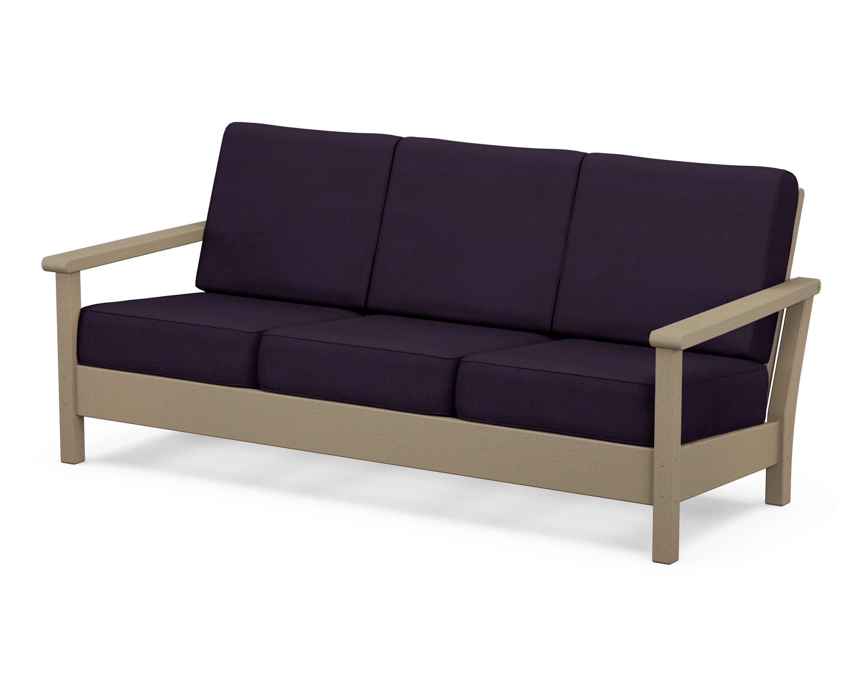 Harbour Deep Seating Sofa in Vintage Sahara / Navy Linen